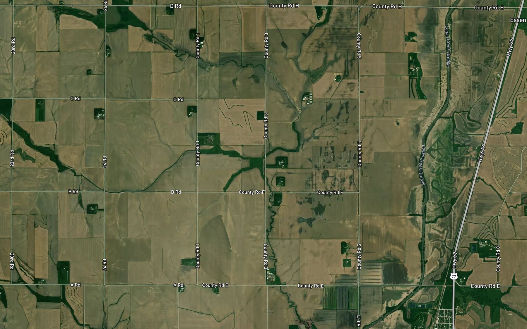 Satellite map of the Romberg Creek