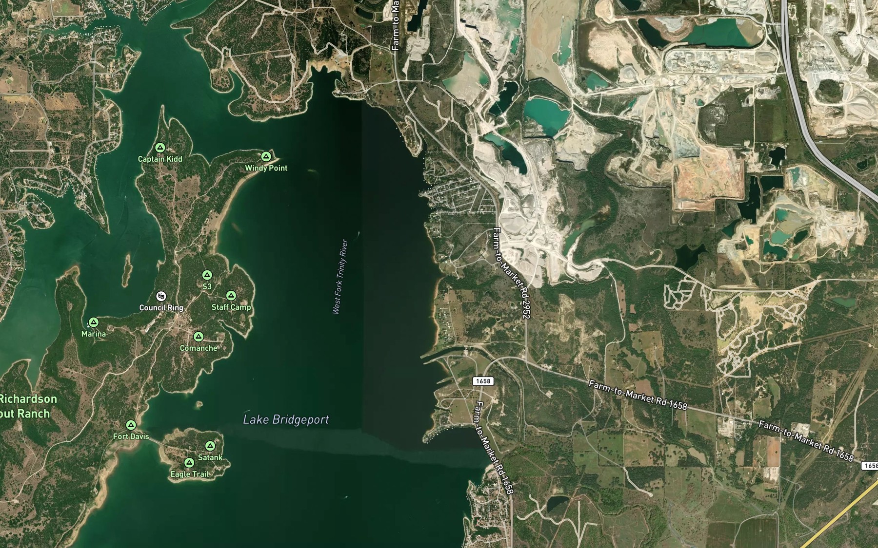 Satellite map of the Meacham Slough