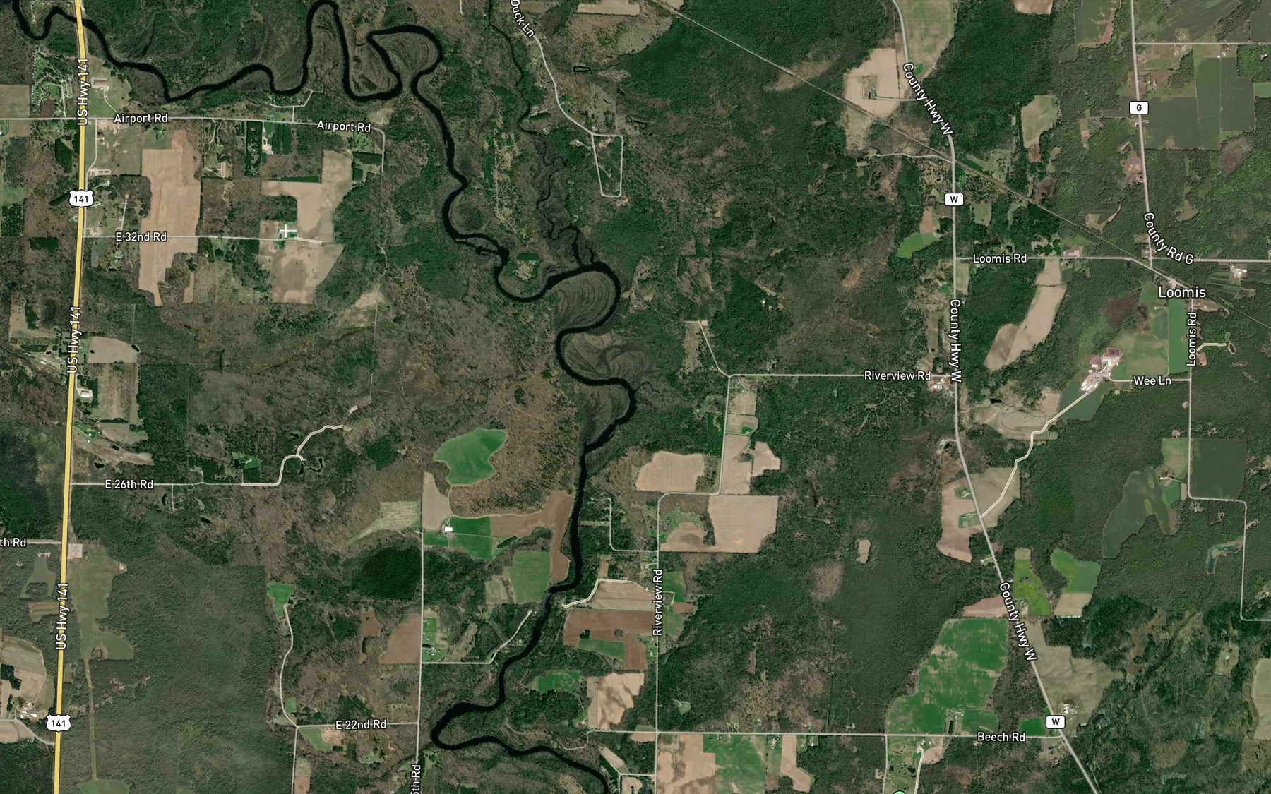Satellite map of the Peterman Brook