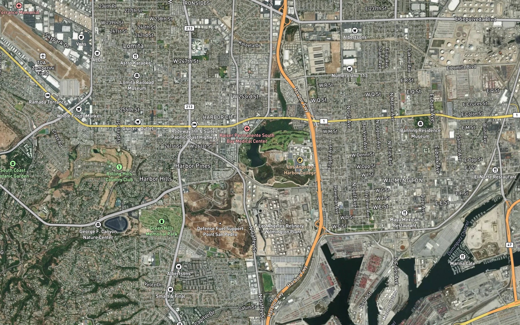 Satellite map of the Harbor Lake