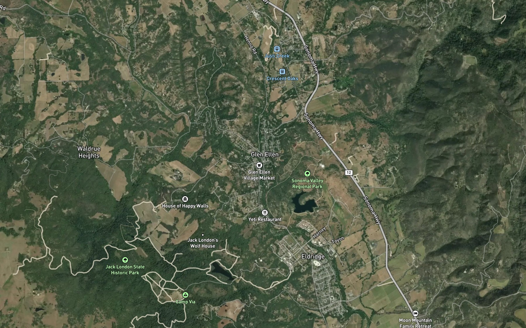 Satellite map of the Calabazas Creek