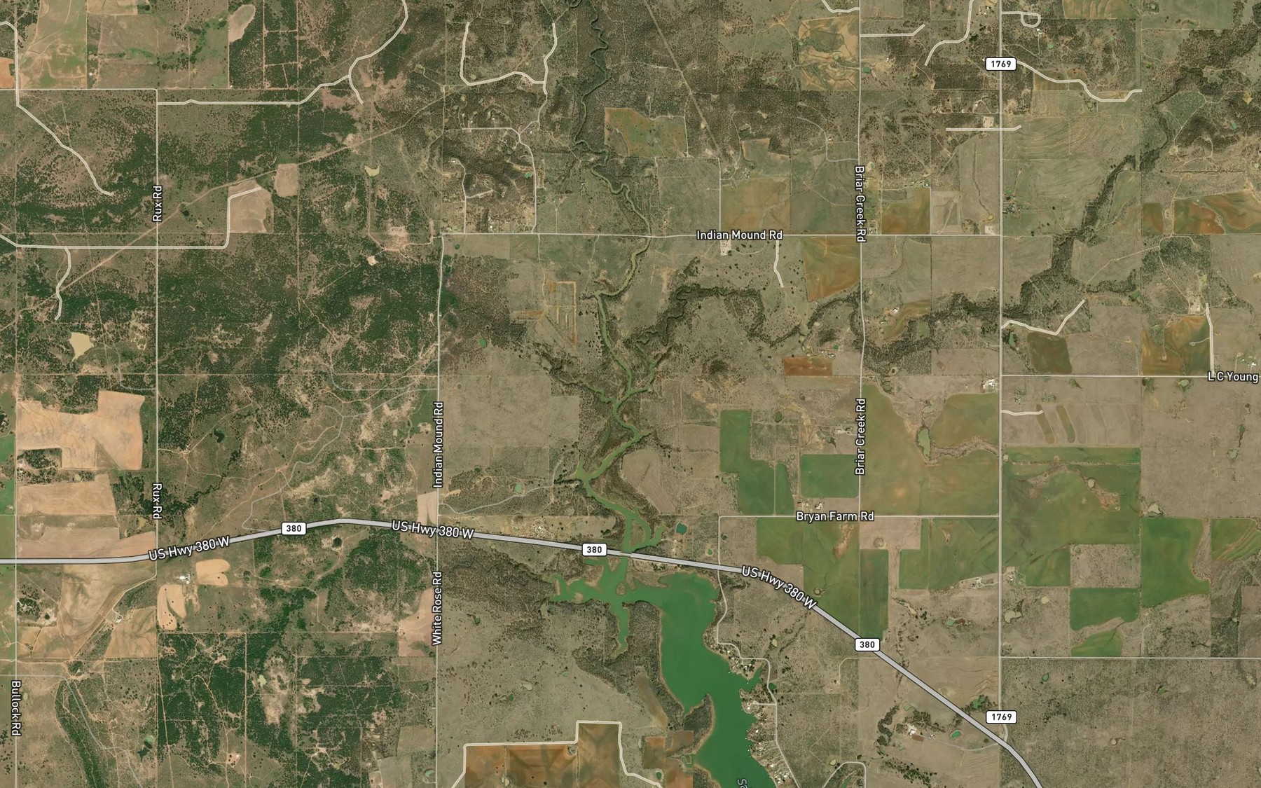 Satellite map of the Briar Creek