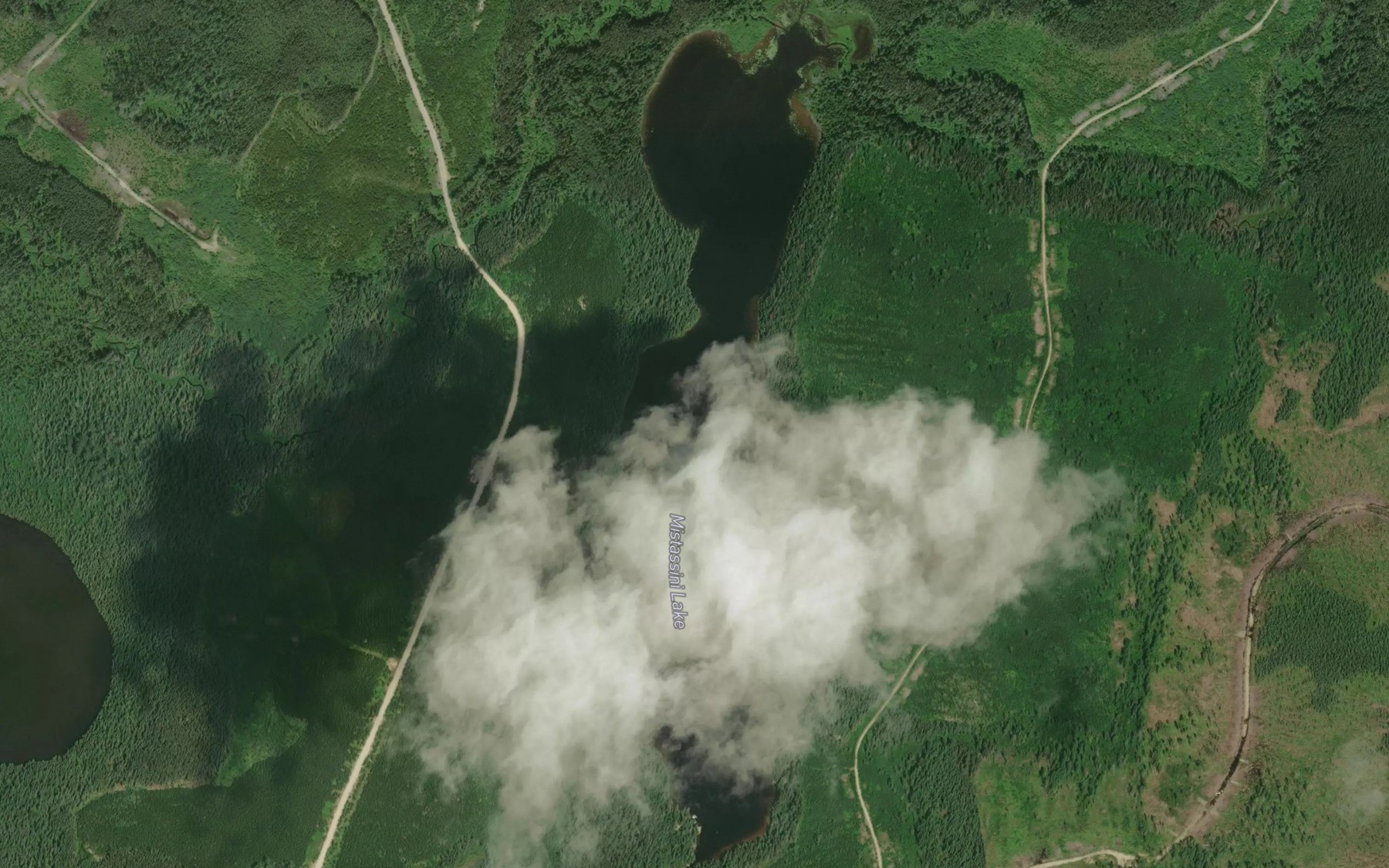 Satellite map of the Mistassini Lake