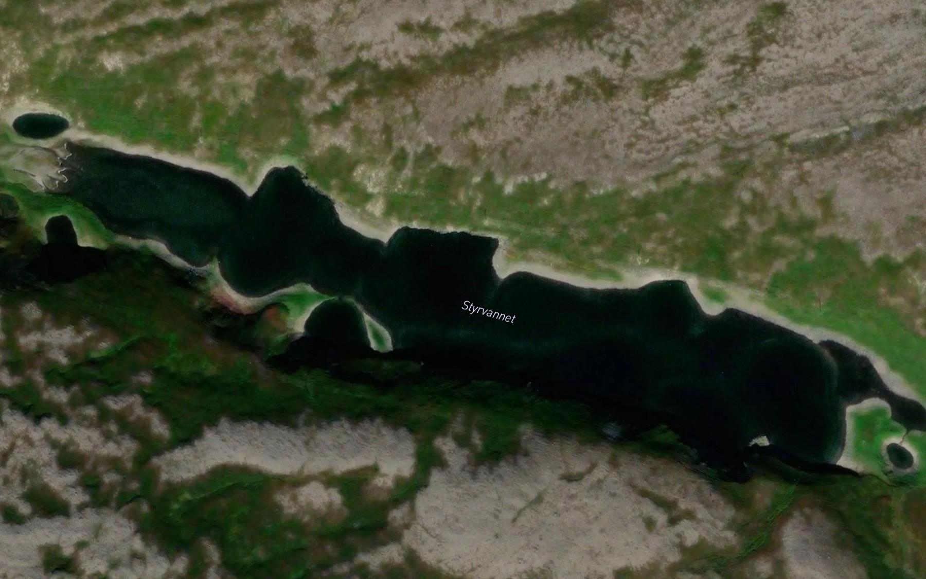 Satellite map of the Styrvatnet