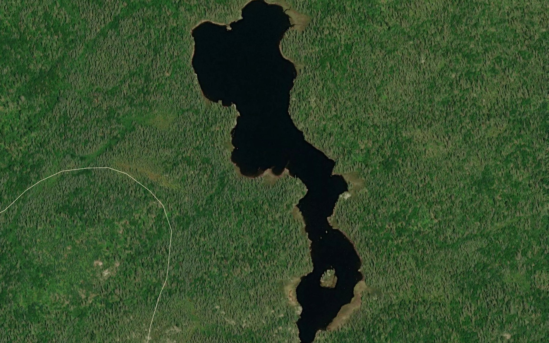 Satellite map of the Dishpan Lake