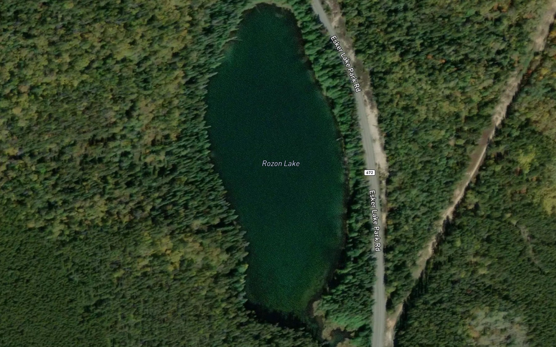 Satellite map of the Rozon Lake