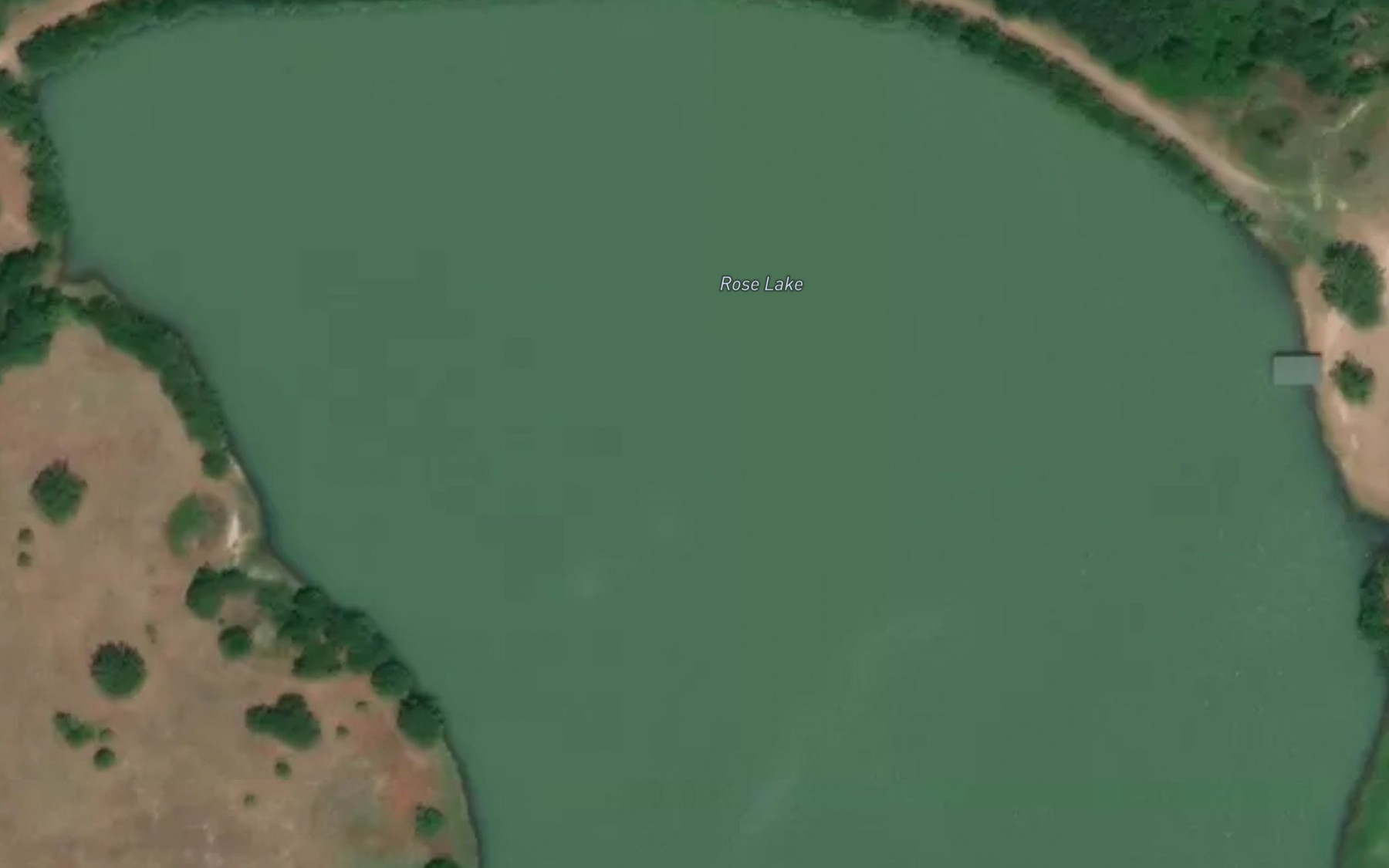Satellite map of the Rose Lake