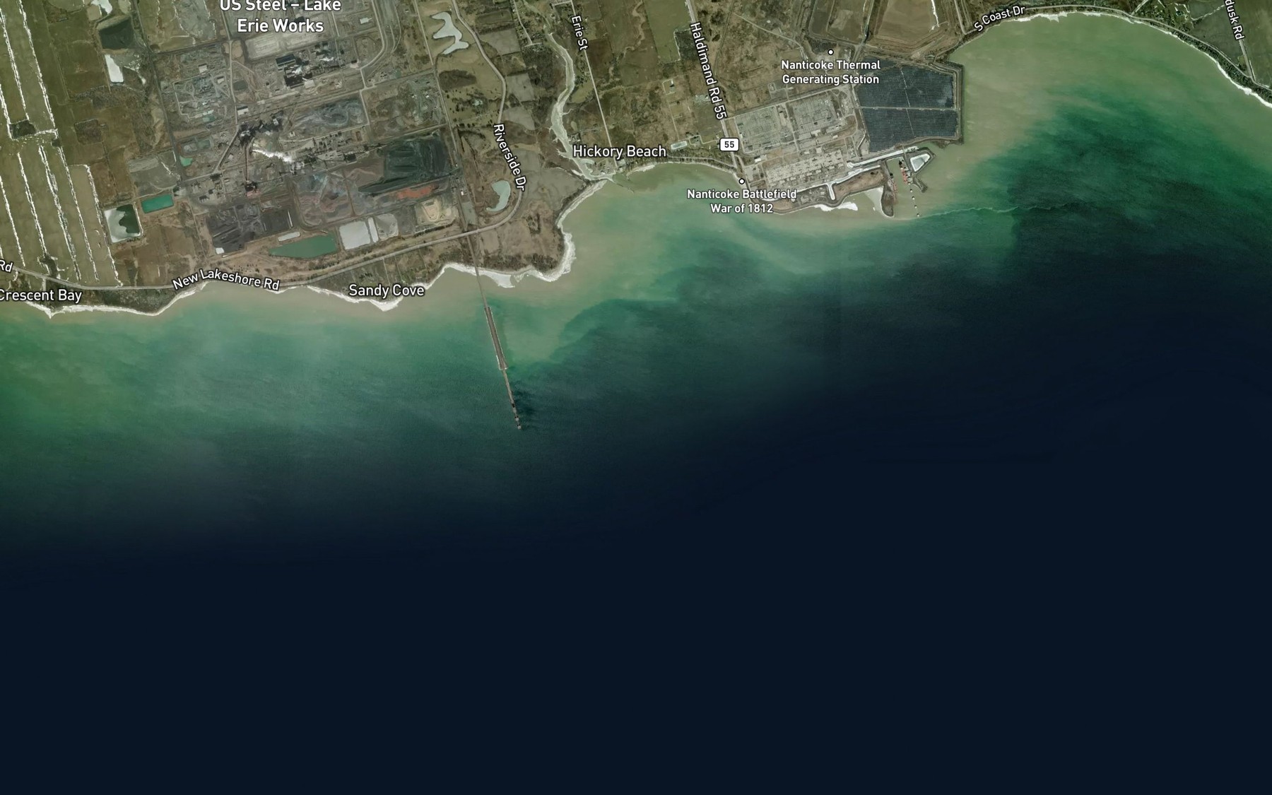 Satellite map of the Nanticoke Creek