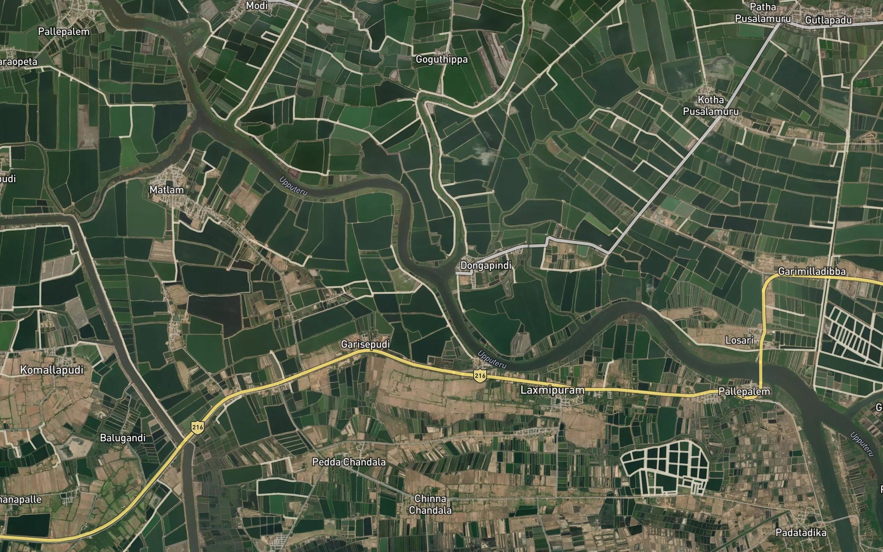 Satellite map of the Old Enamadurru Drain