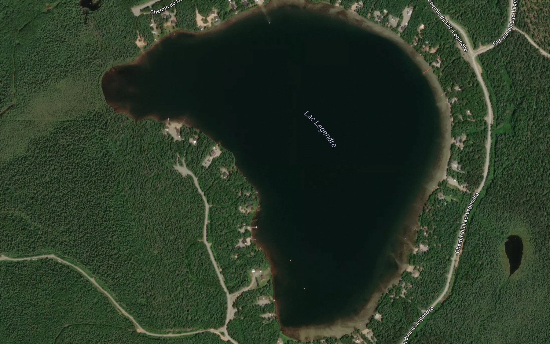 Satellite map of the Lac Legendre