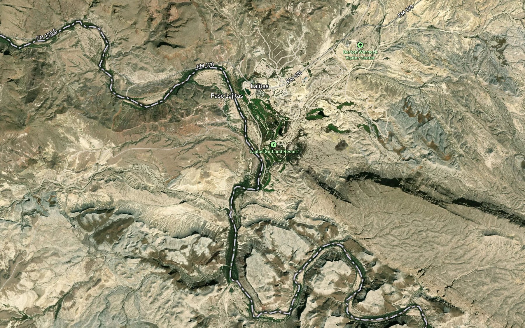 Satellite map of the Comanche Creek