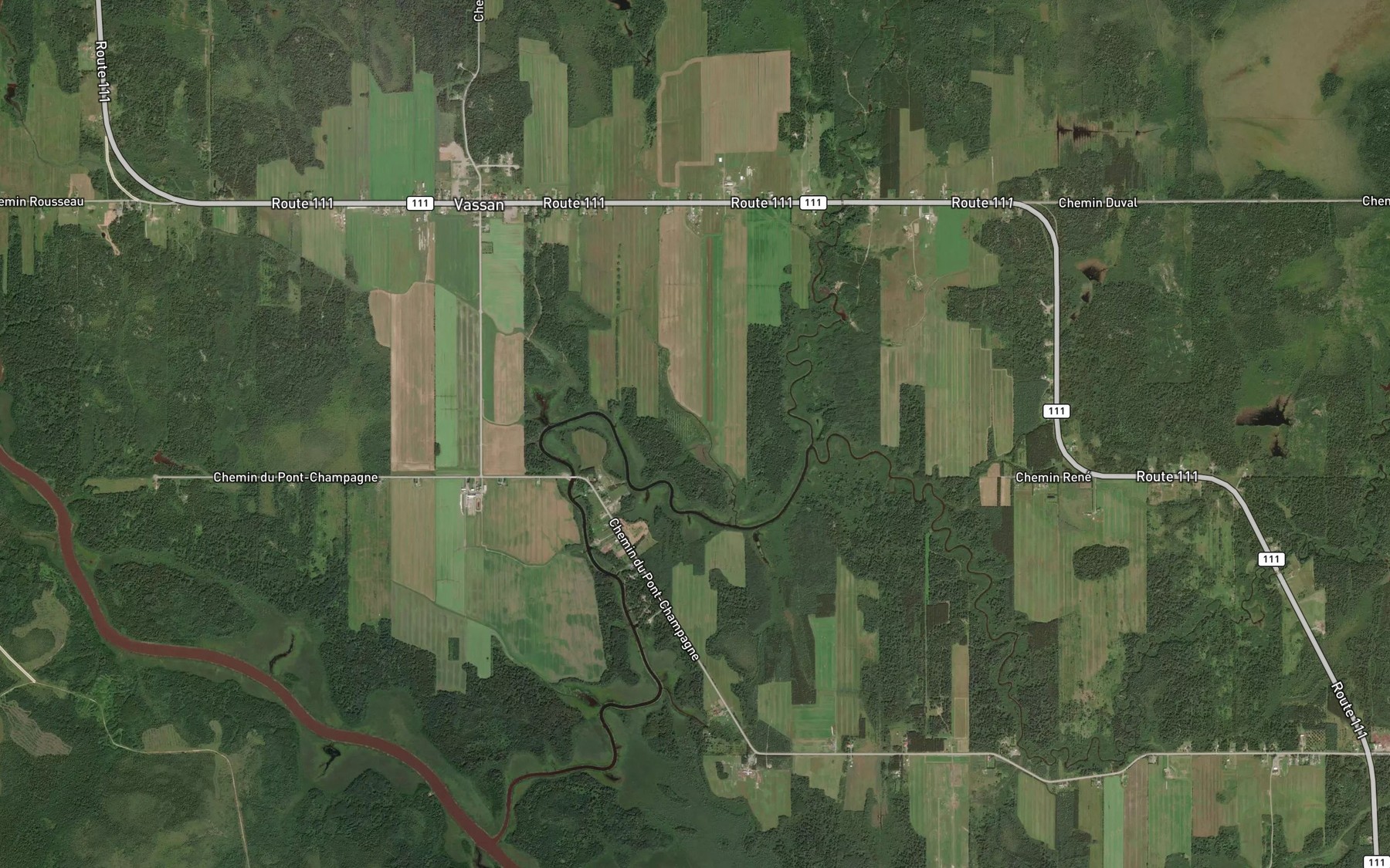 Satellite map of the Ruisseau Saucier