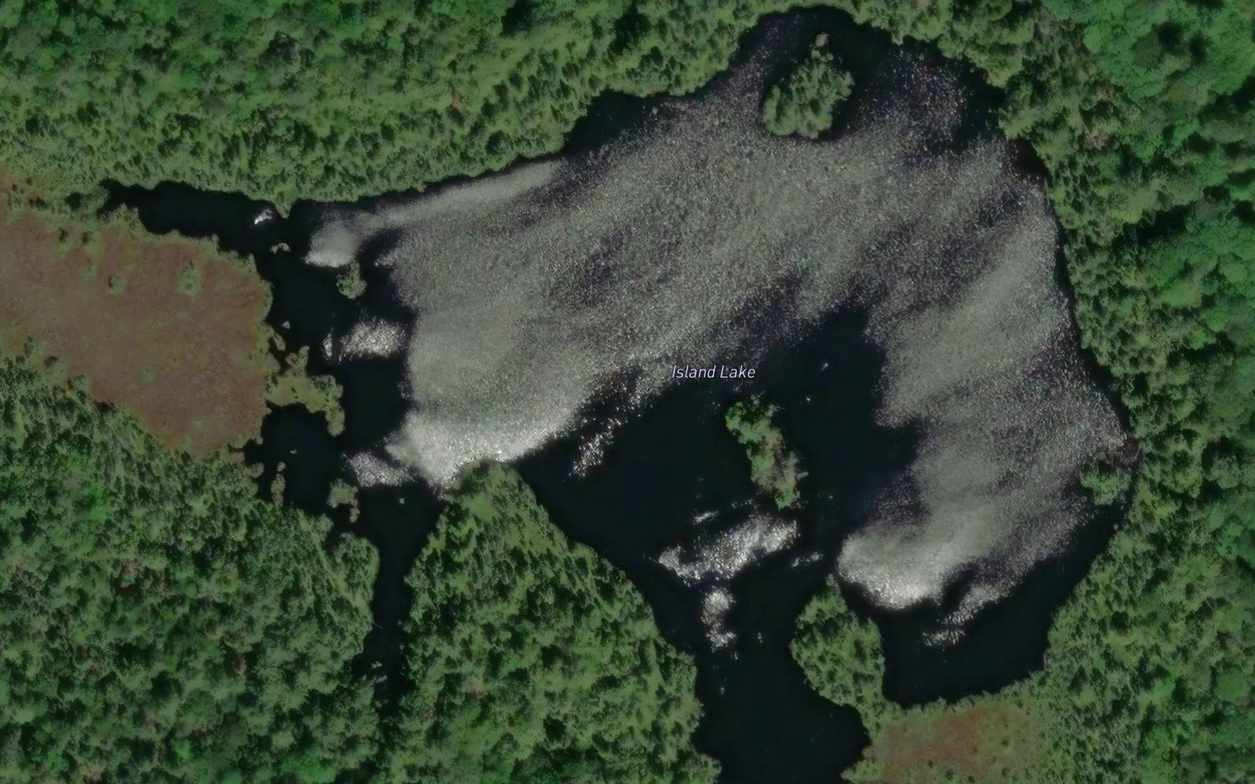 Satellite map of the Island Lake