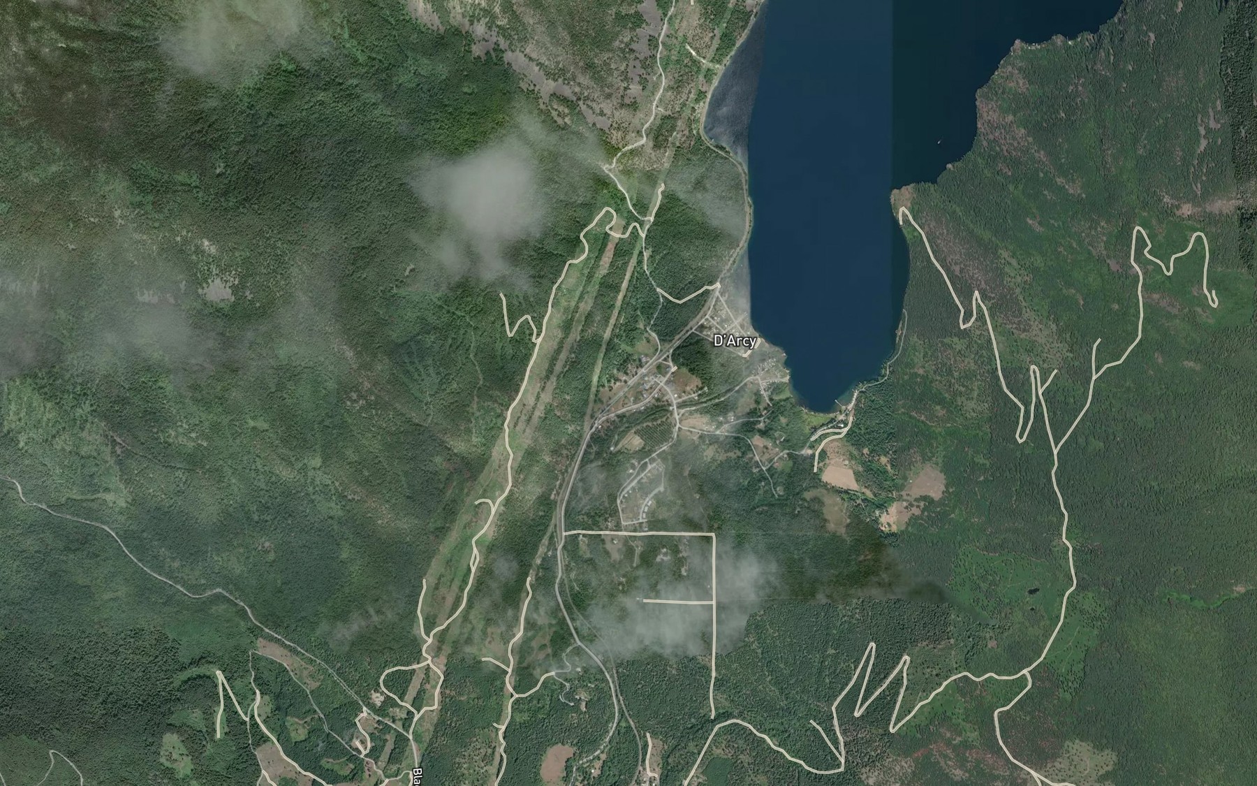 Satellite map of the Gates River