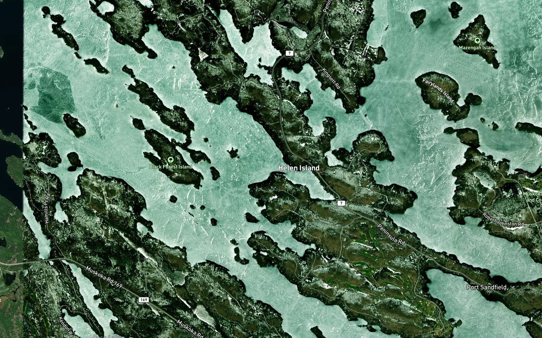 Satellite map of the Cumberland Bay