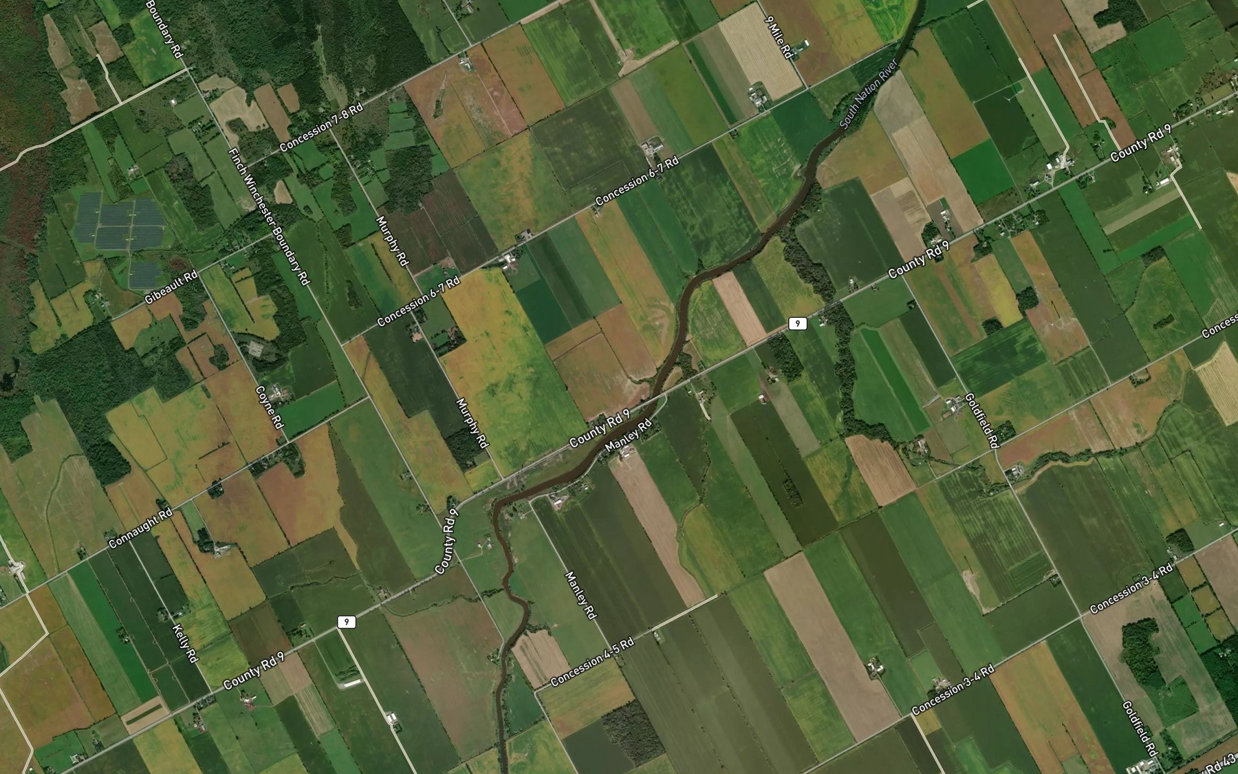 Satellite map of the Foley Drain