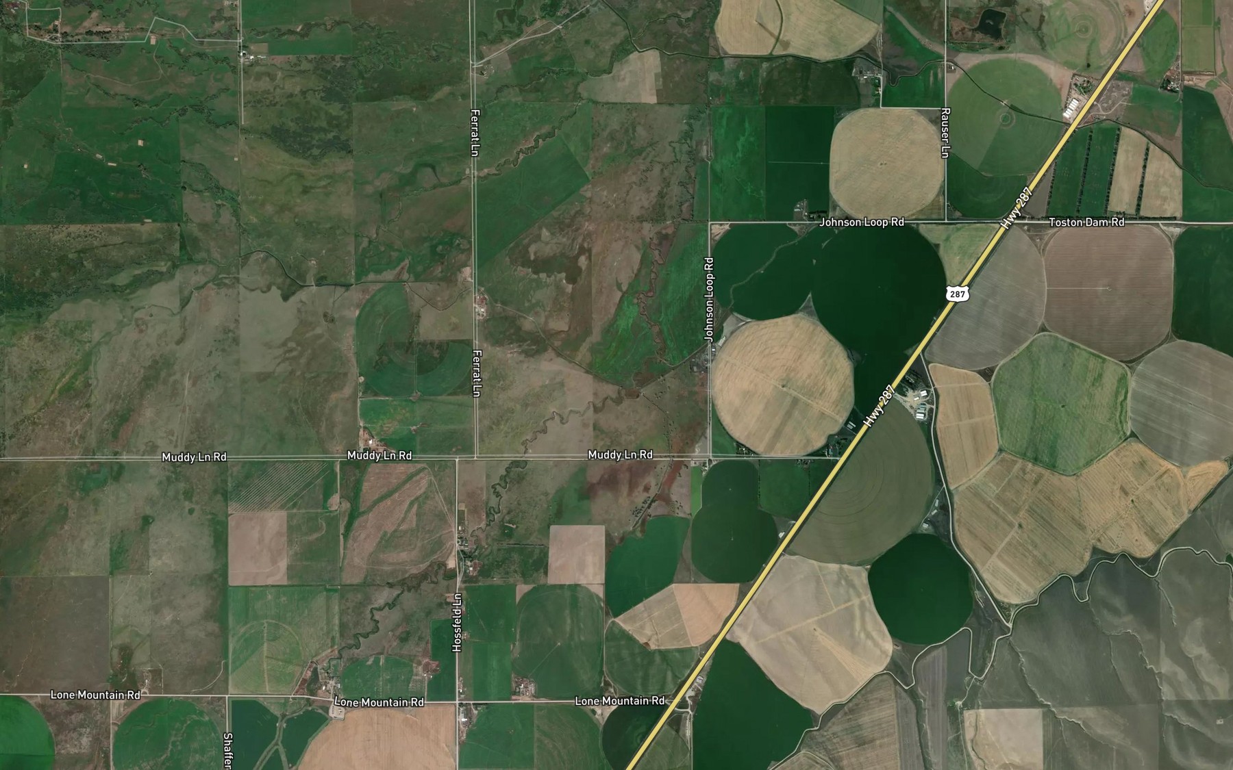 Satellite map of the Willow Swamp Canal