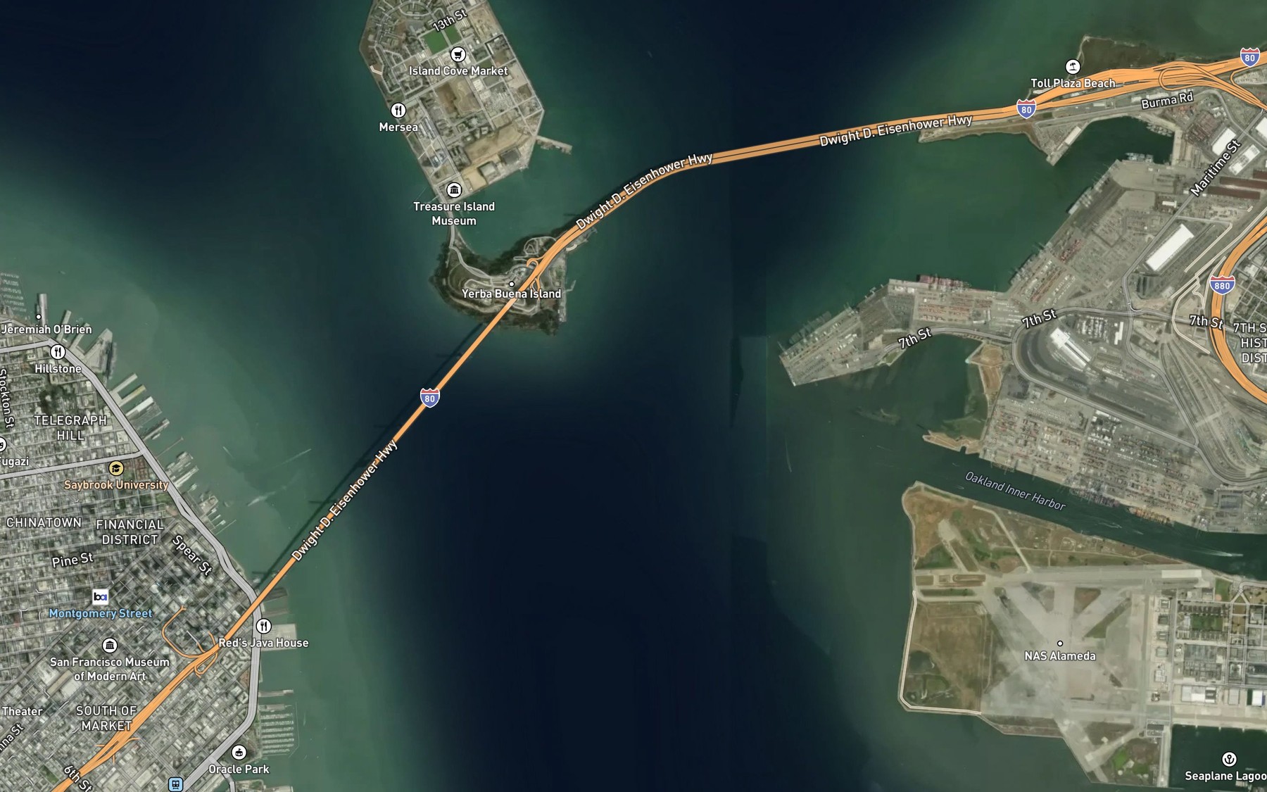 Satellite map of the Bar Channel