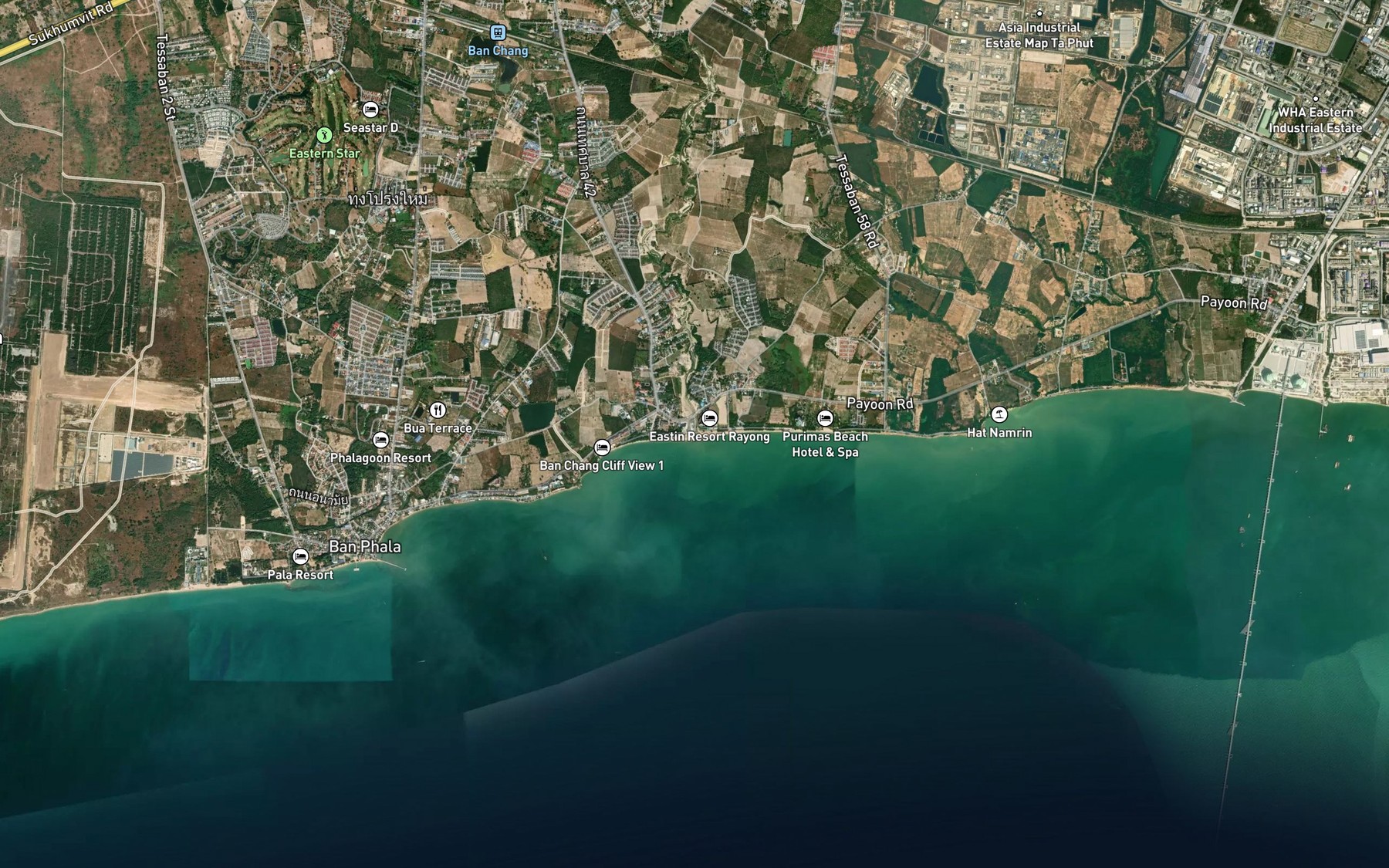 Satellite map of the Khlong Phayun