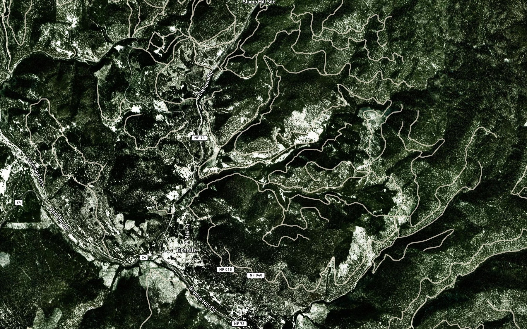 Satellite map of the South Fork Boulder Creek