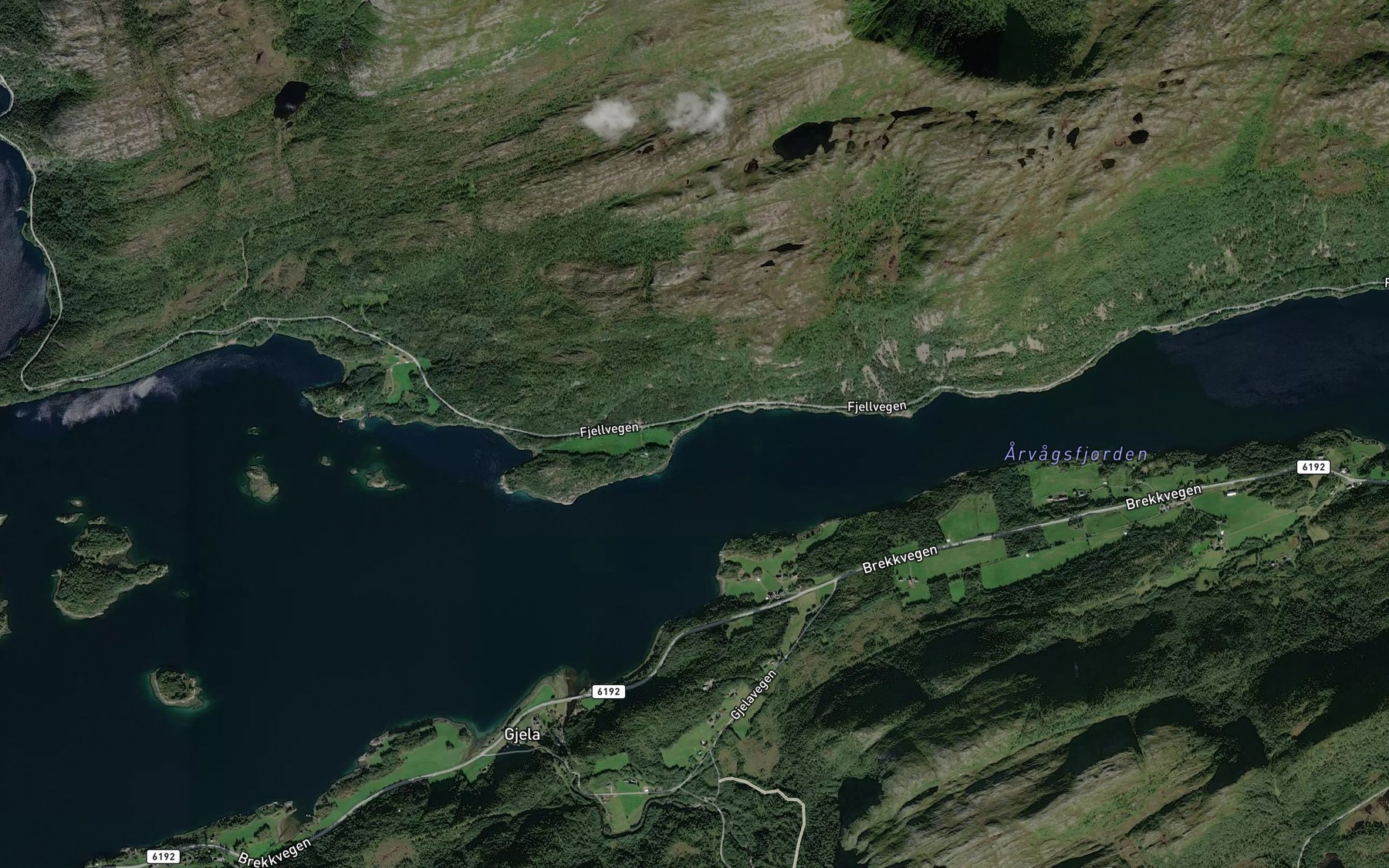 Satellite map of the Austre Hellandsbukt
