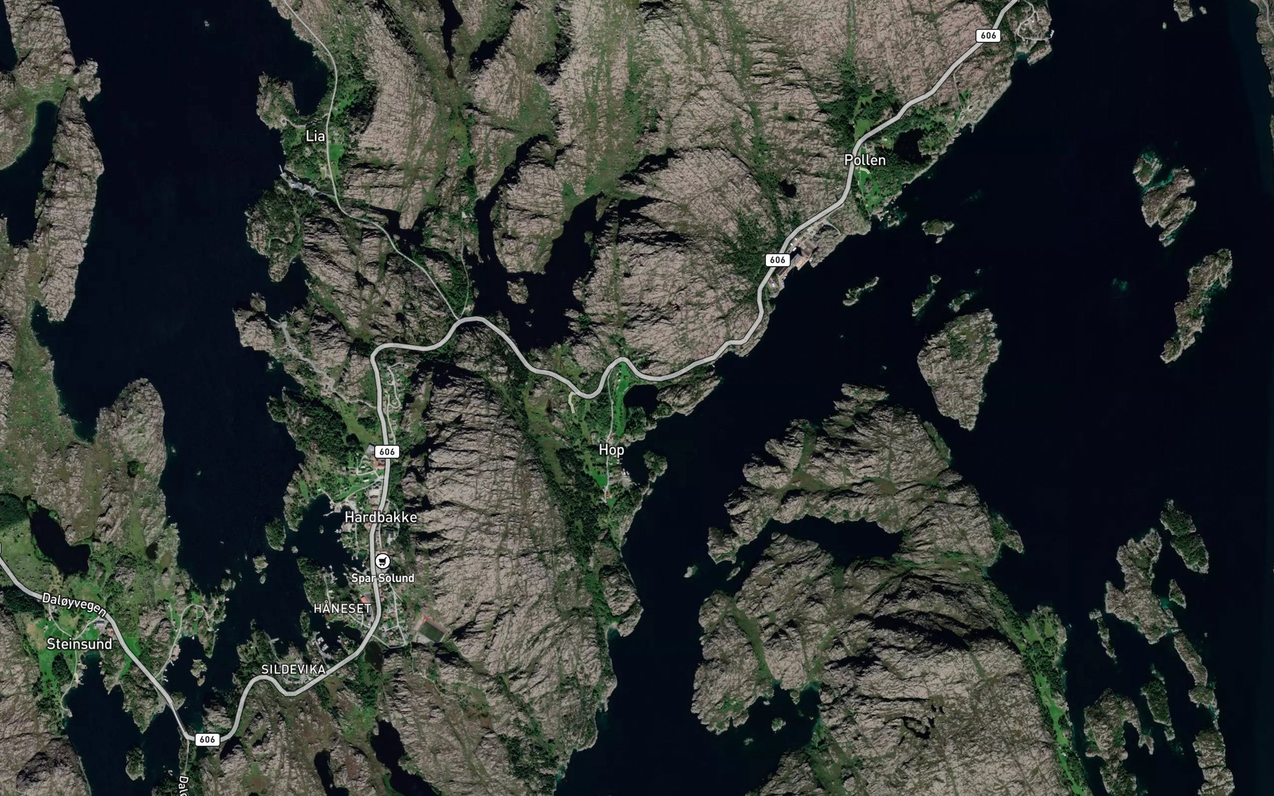 Satellite map of the Hopsvatnet