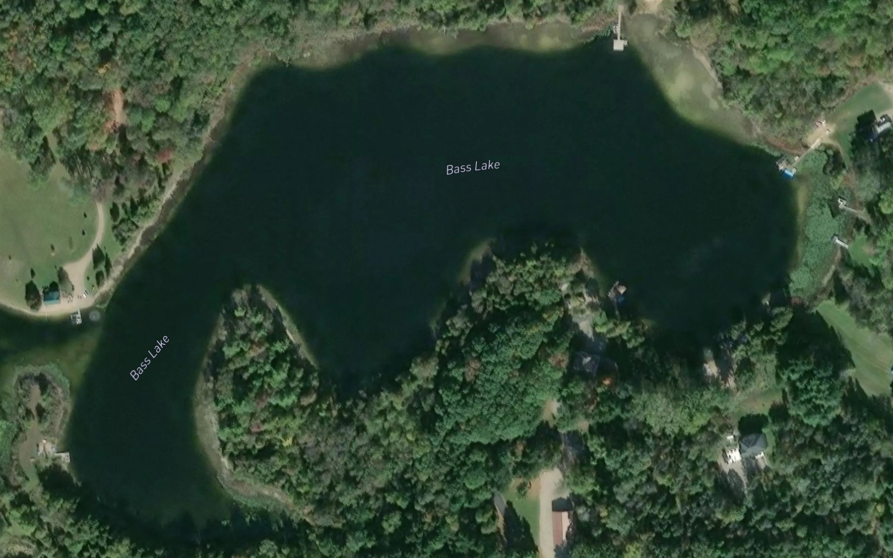 Satellite map of the Bass Lake