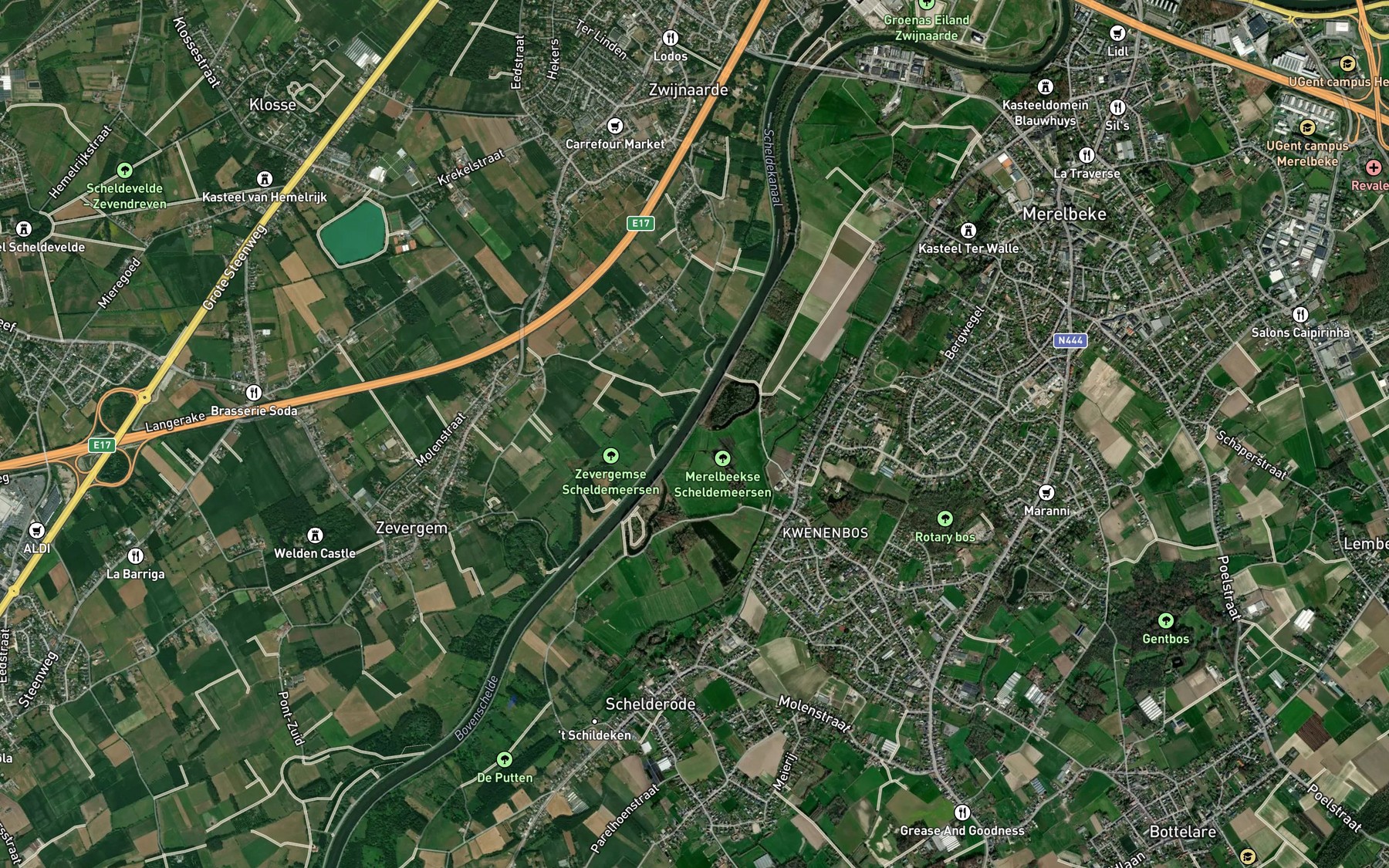 Satellite map of the Hollebeek