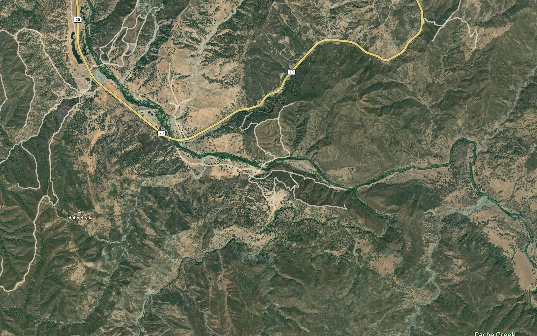 Satellite map of the Perkins Creek