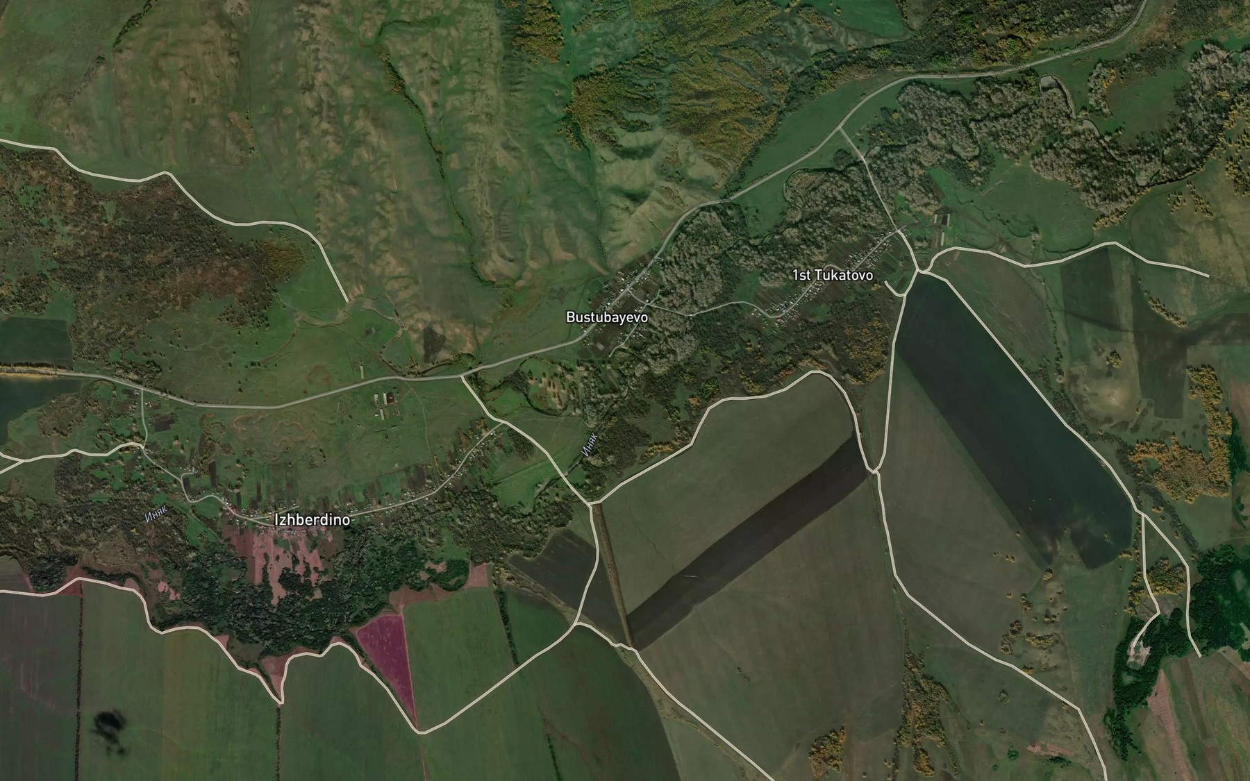 Satellite map of the Inyak