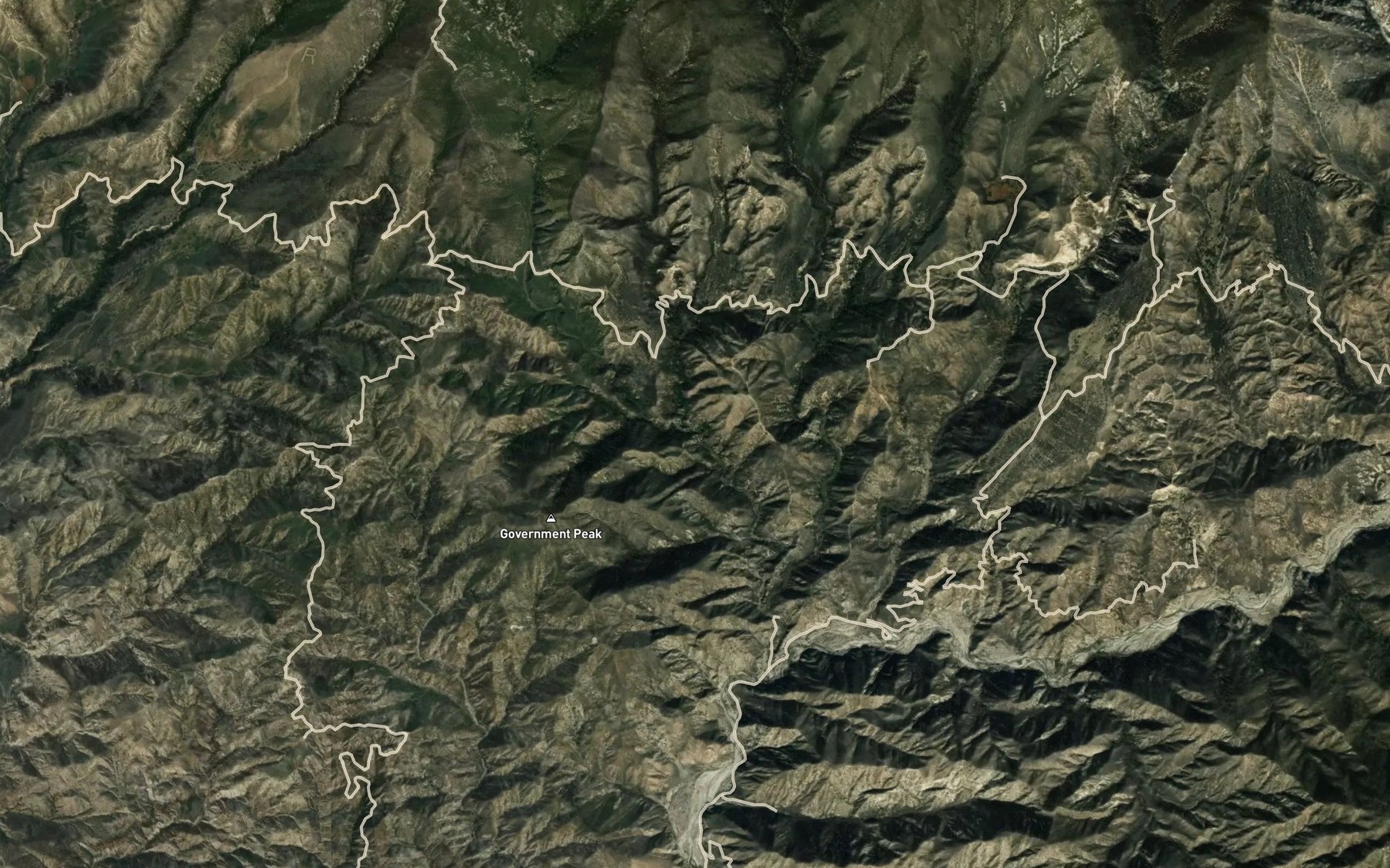 Satellite map of the Middle Fork Alder Creek
