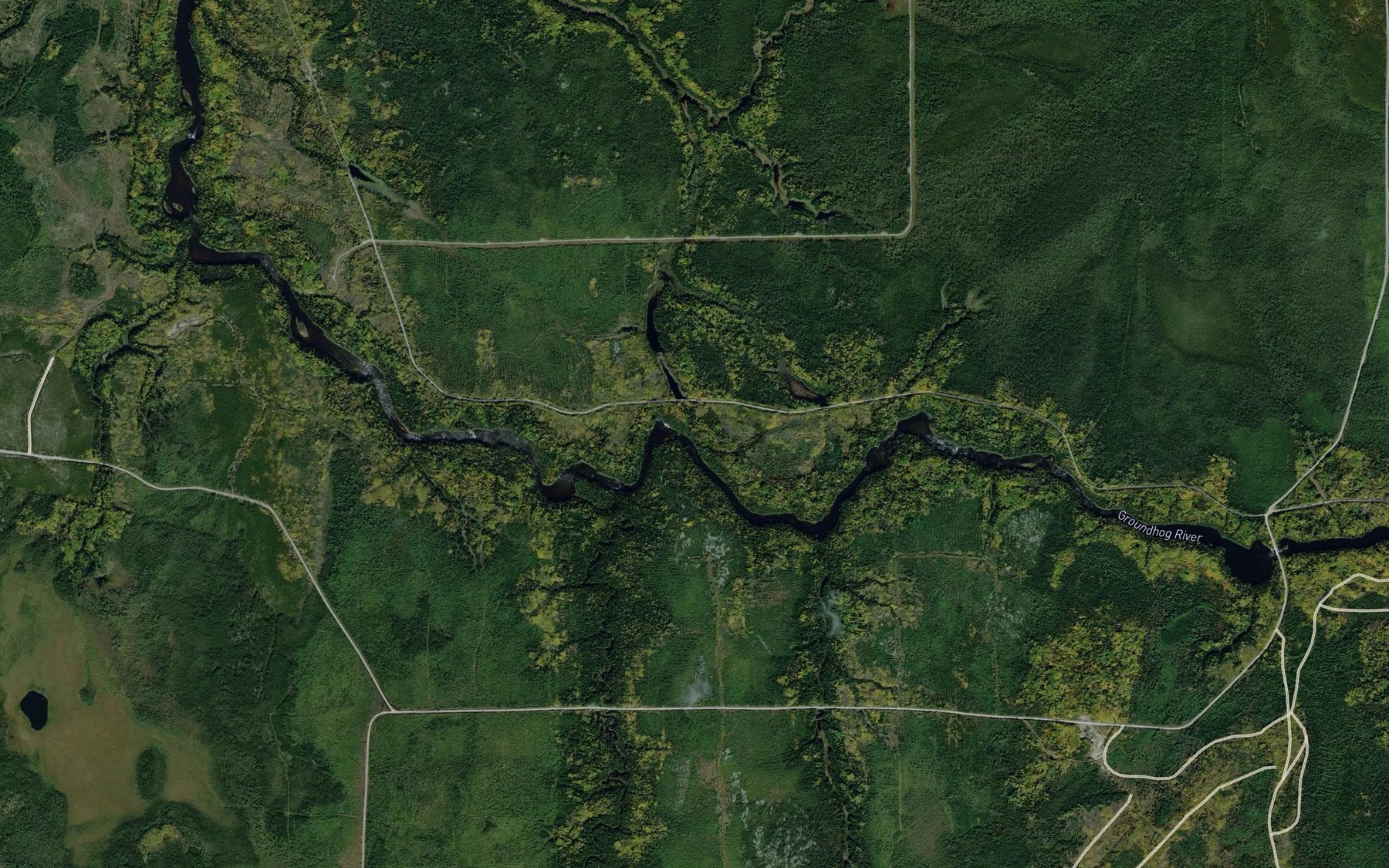 Satellite map of the Six Mile Rapids