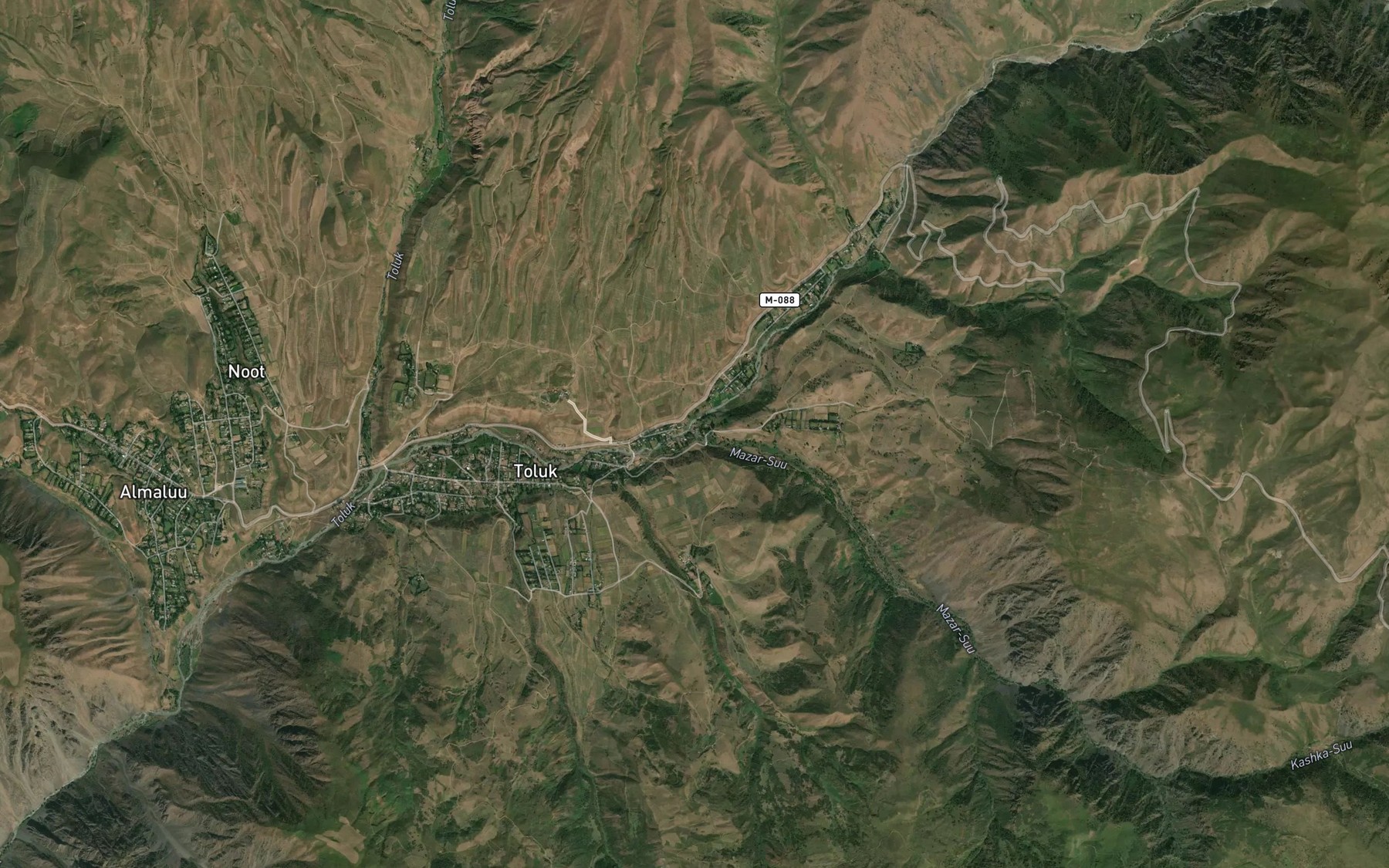 Satellite map of the Mazar-Suu