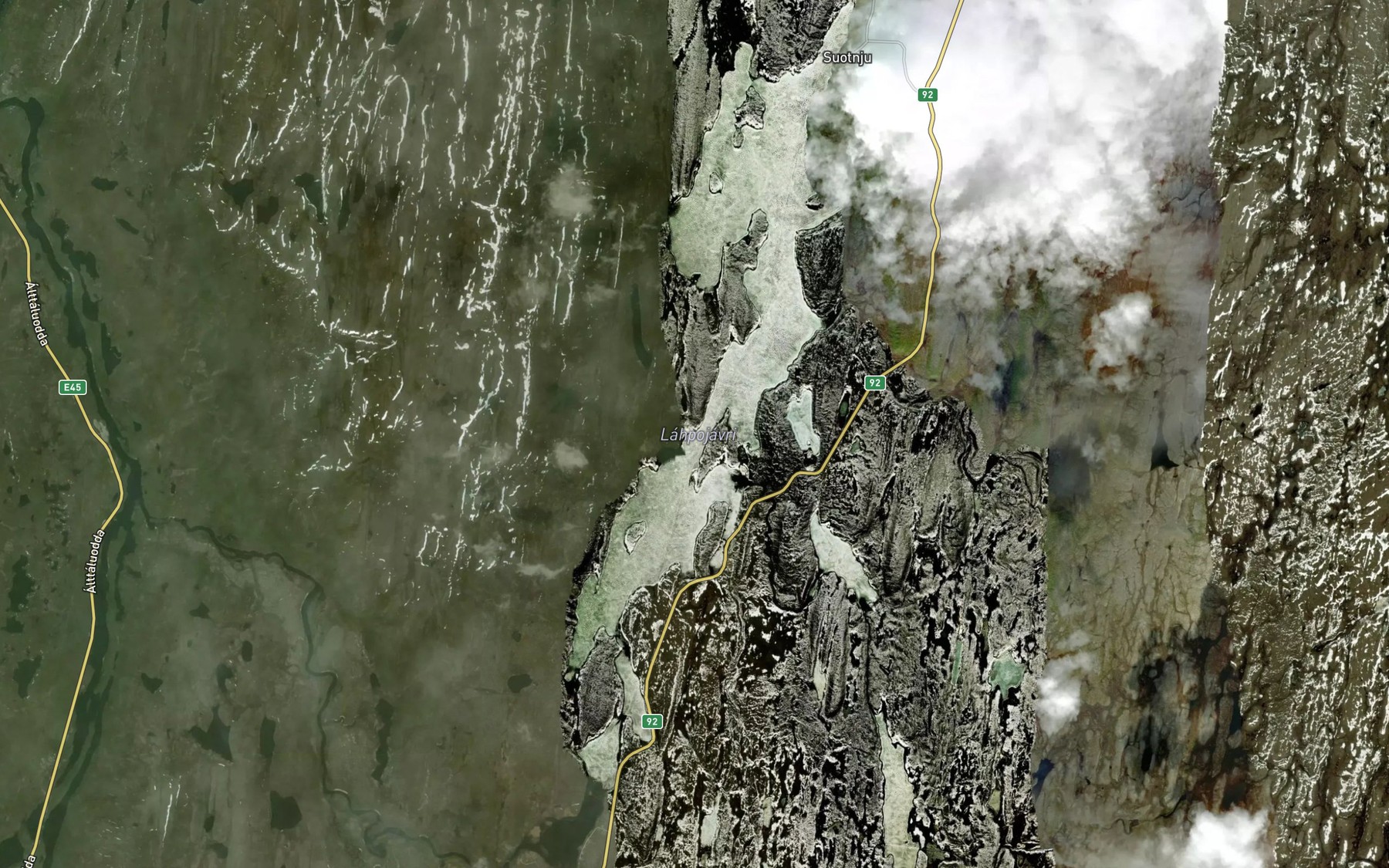 Satellite map of the Lappujavri