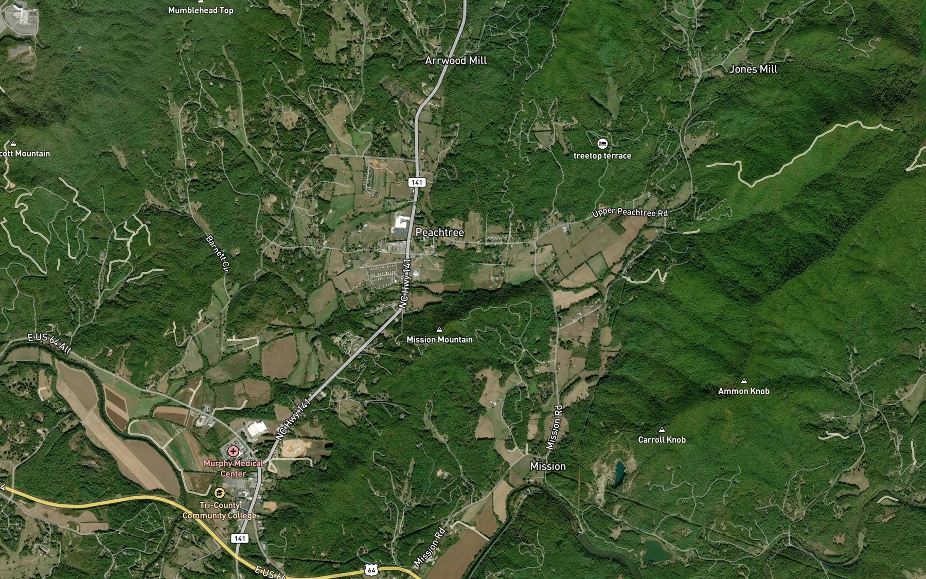 Satellite map of the Moody Branch