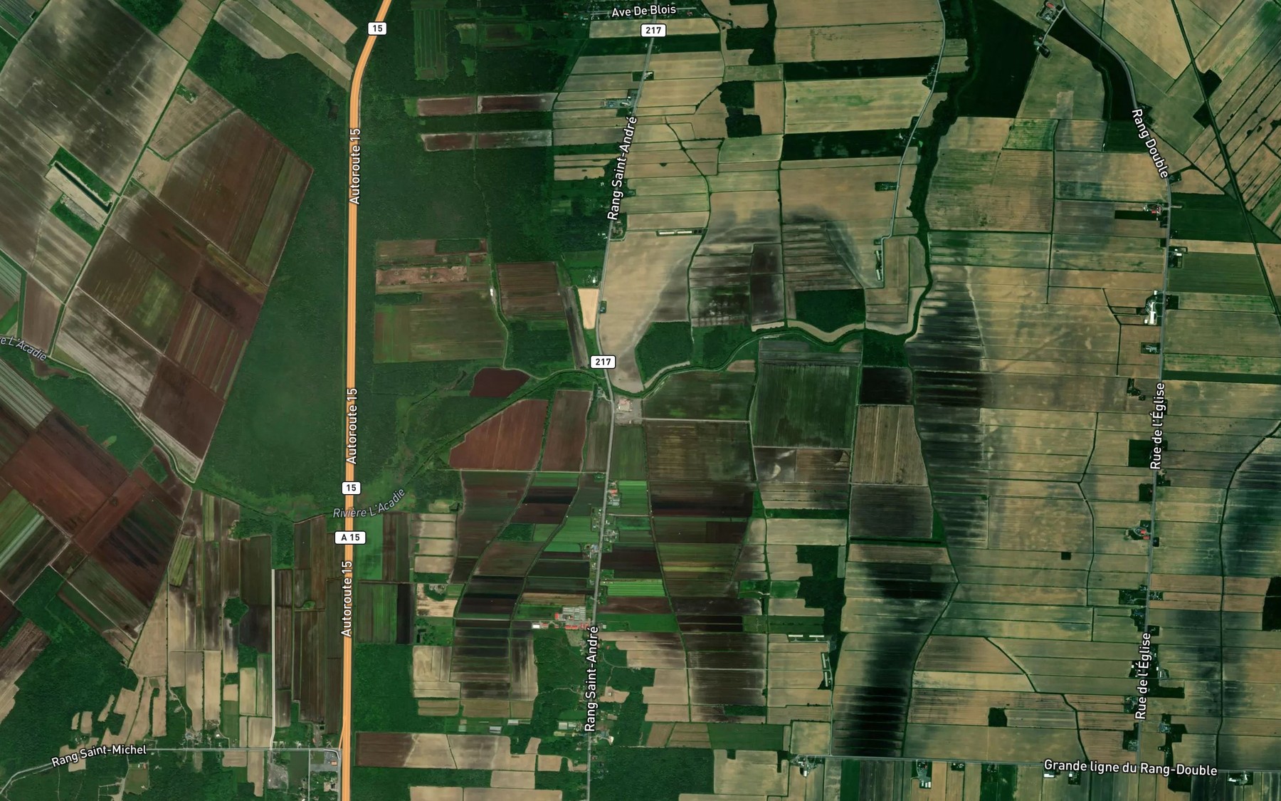 Satellite map of the Cours d'eau Trahan