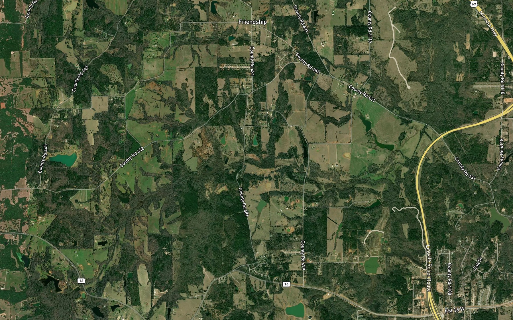 Satellite map of the Hall Branch
