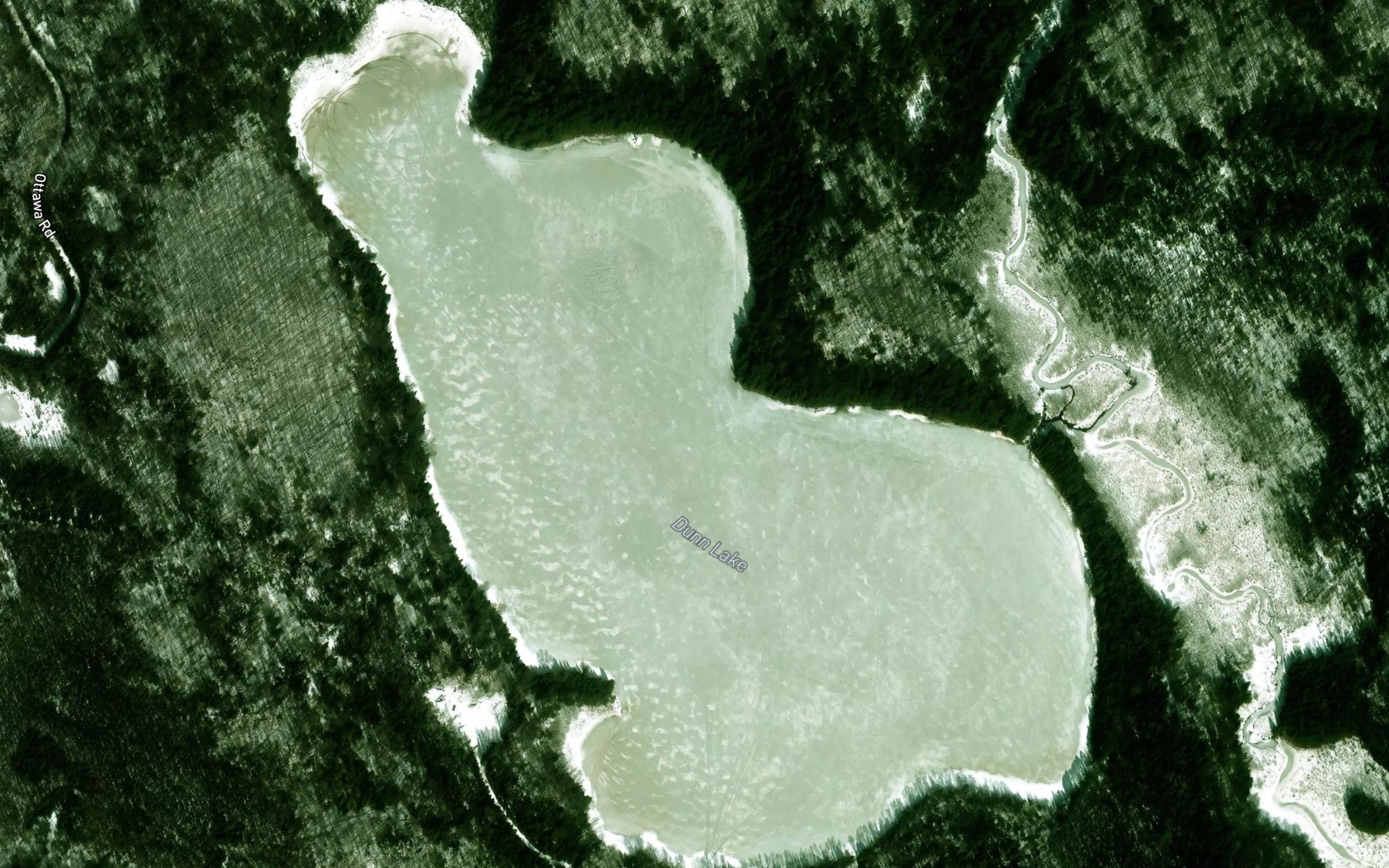 Satellite map of the Dunn Lake