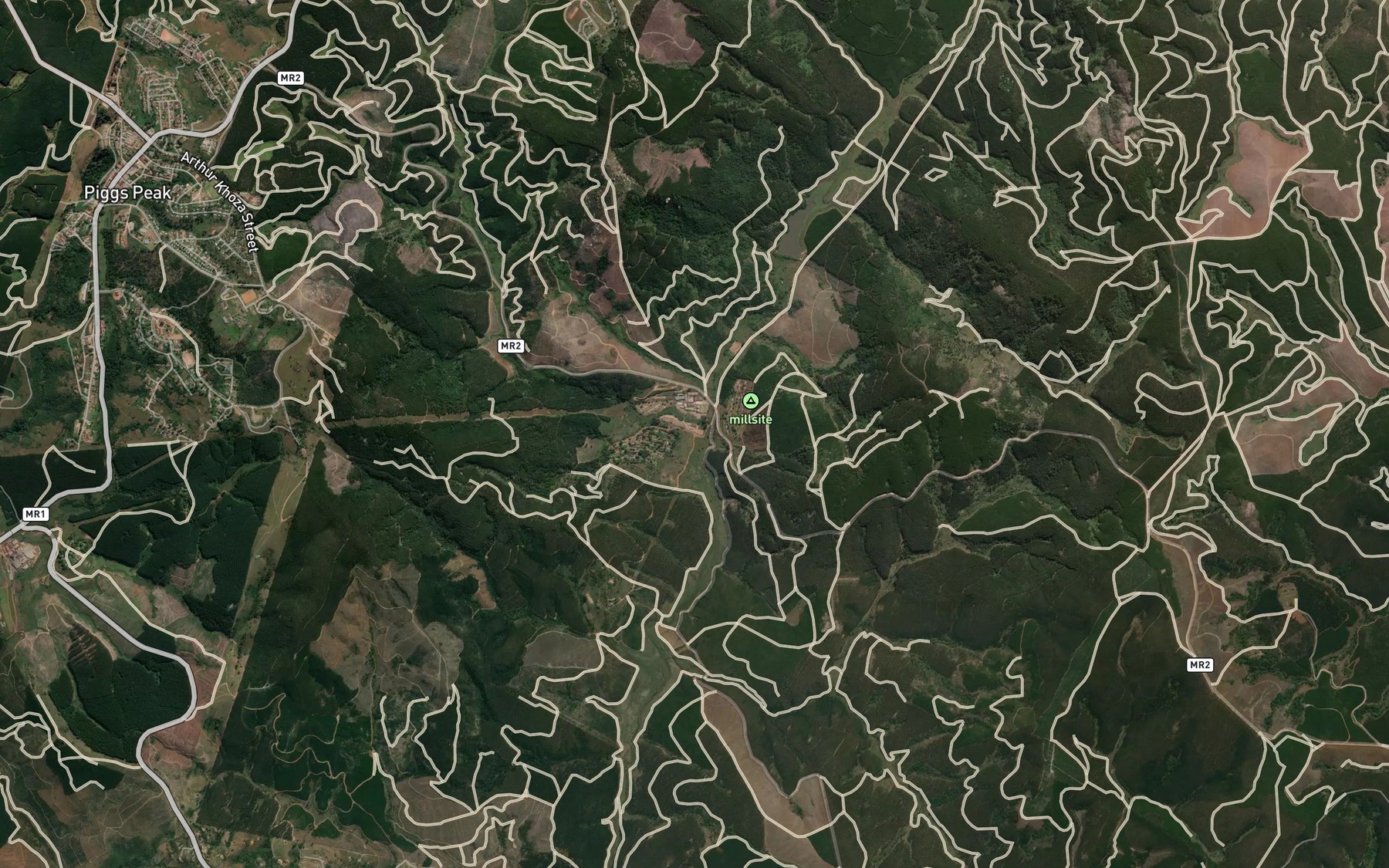 Satellite map of the Mhlatane
