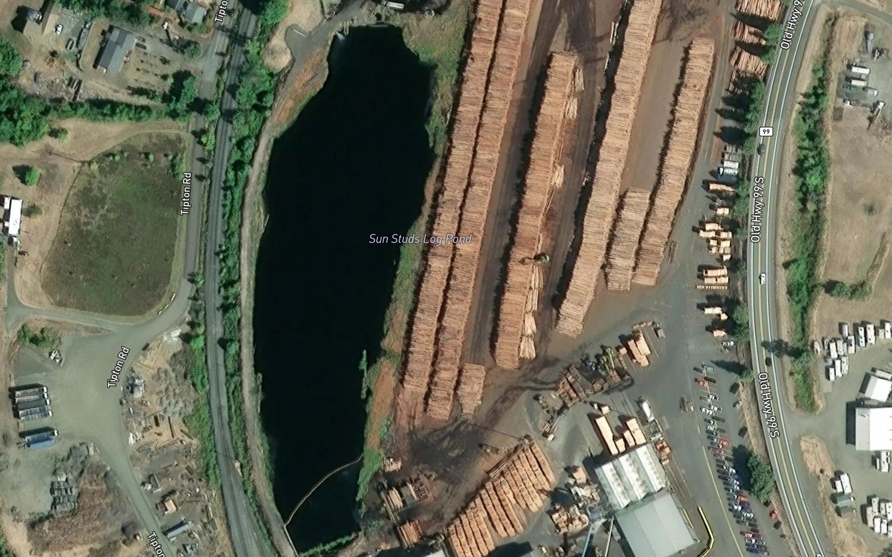 Satellite map of the Sun Studs Log Pond