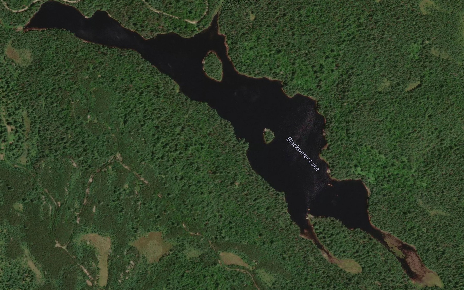 Satellite map of the Blackwater Lake