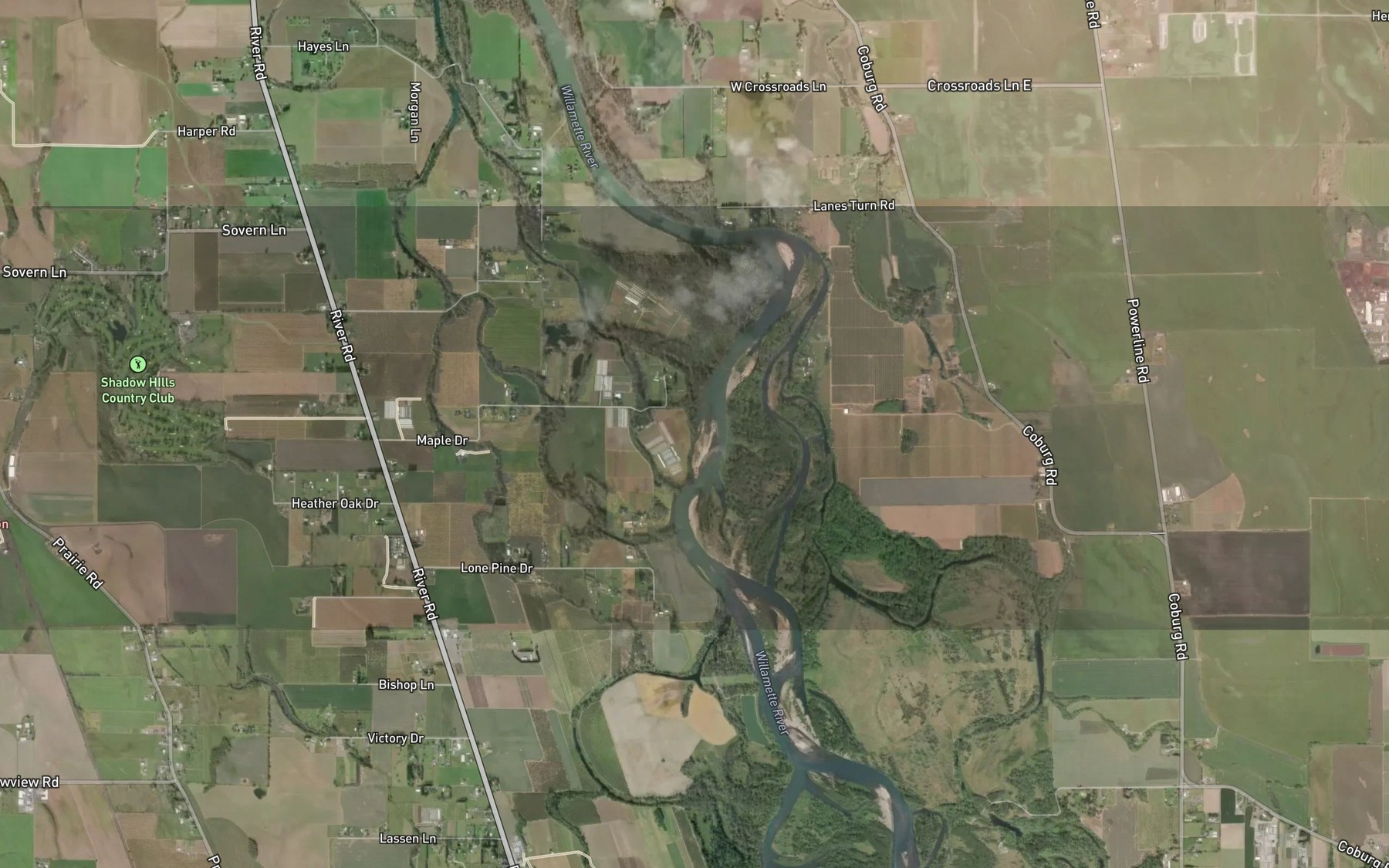 Satellite map of the Spring Creek