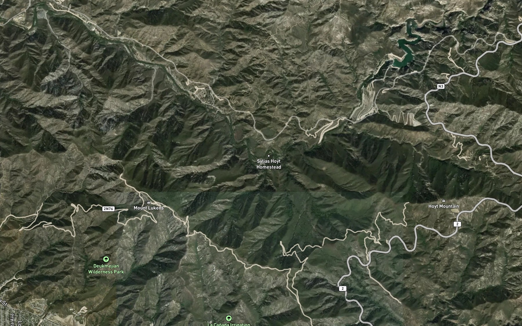 Satellite map of the Silver Creek