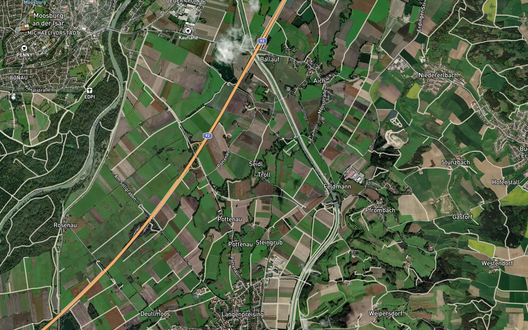 Satellite map of the Strogen