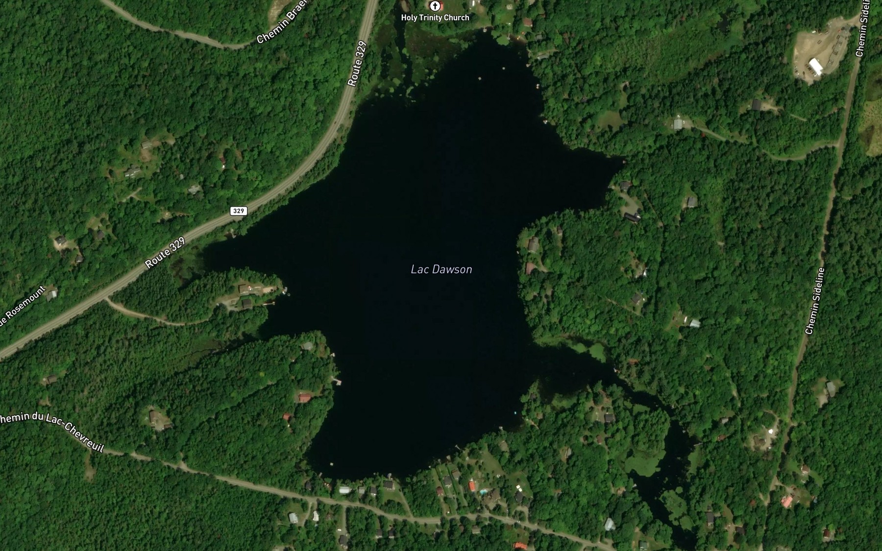 Satellite map of the Lac Dawson