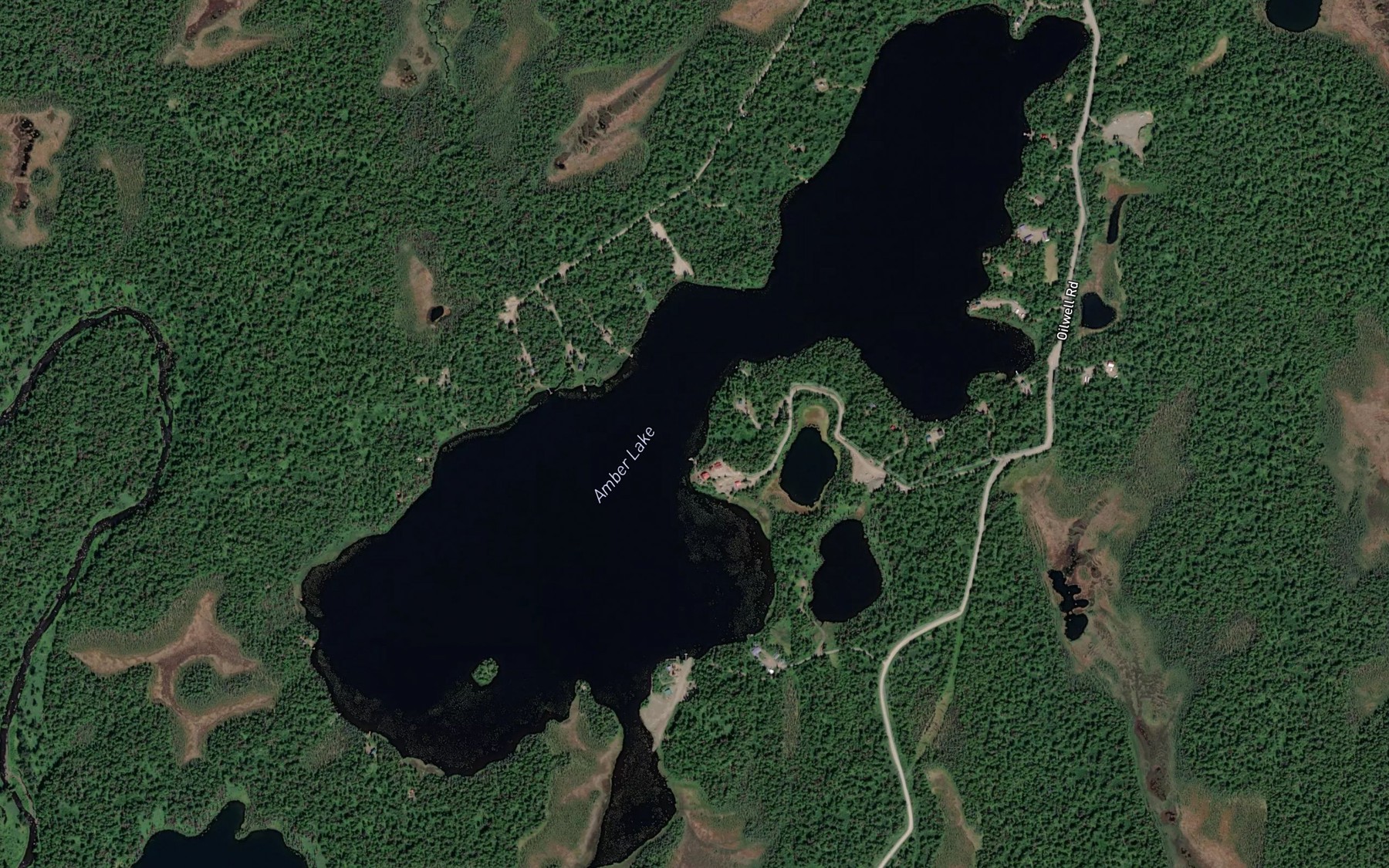Satellite map of the Amber Lake