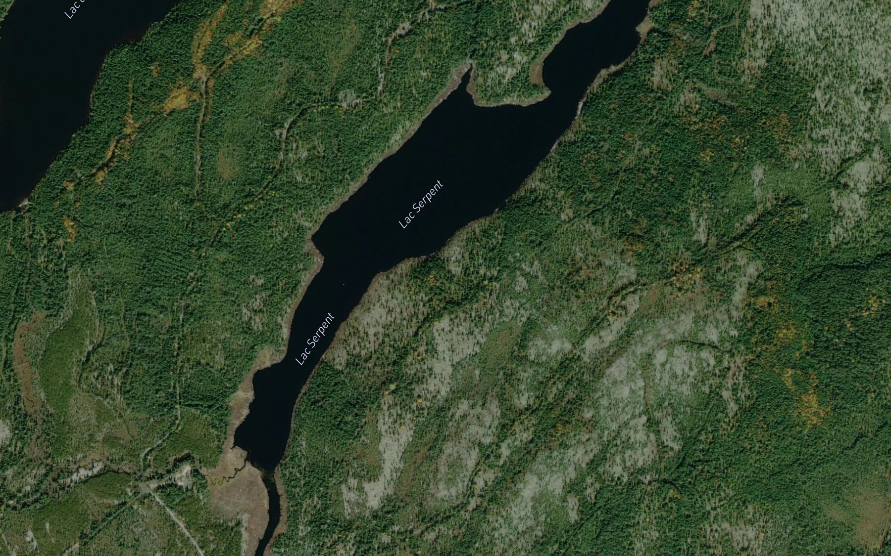 Satellite map of the Lac Serpent