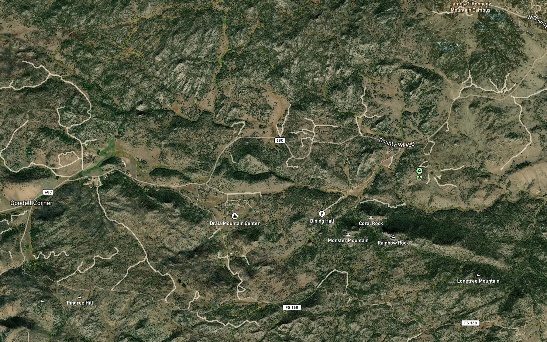 Satellite map of the Manhattan Creek