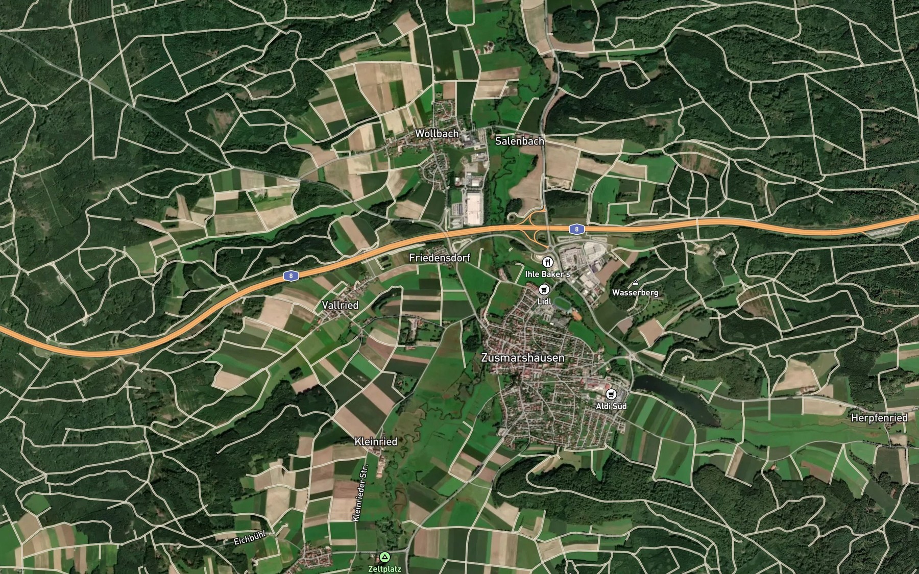 Satellite map of the Hornbach
