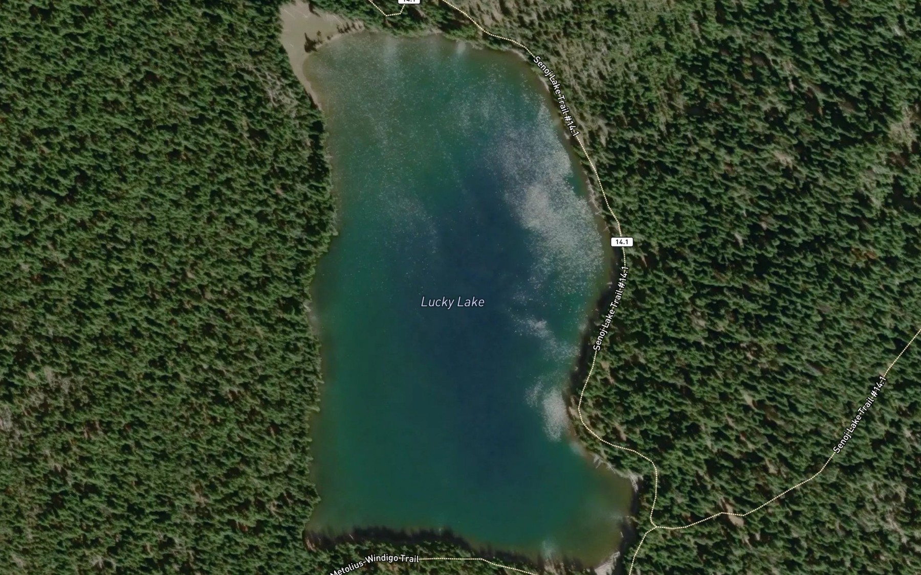Satellite map of the Lucky Lake